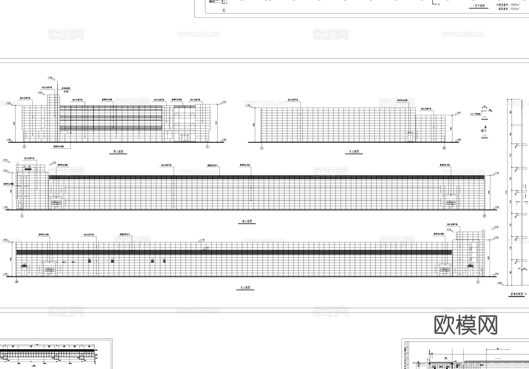 轴加工及部装厂房工业建筑CAD施工图cad施工图