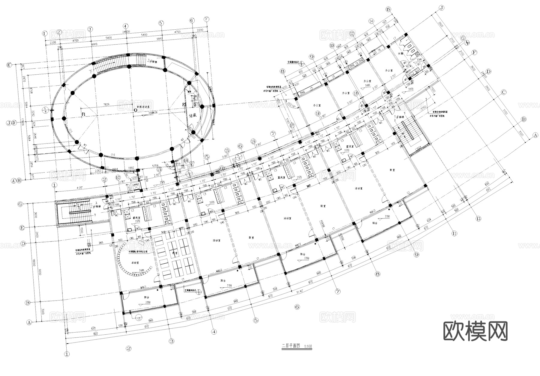 杭州和美地产住宅小区幼儿园建筑CAD施工图集cad施工图