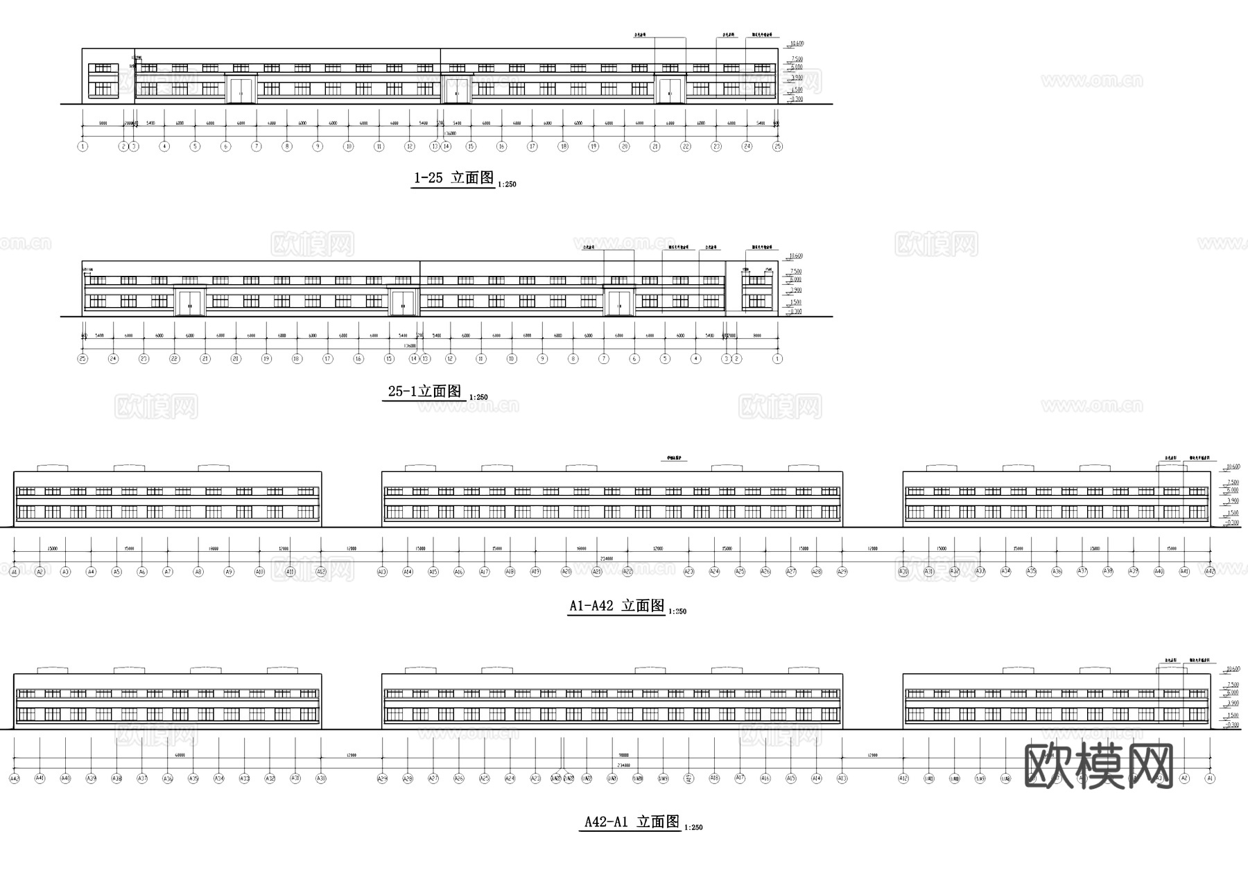 厂房工业车间建筑CAD施工图cad施工图
