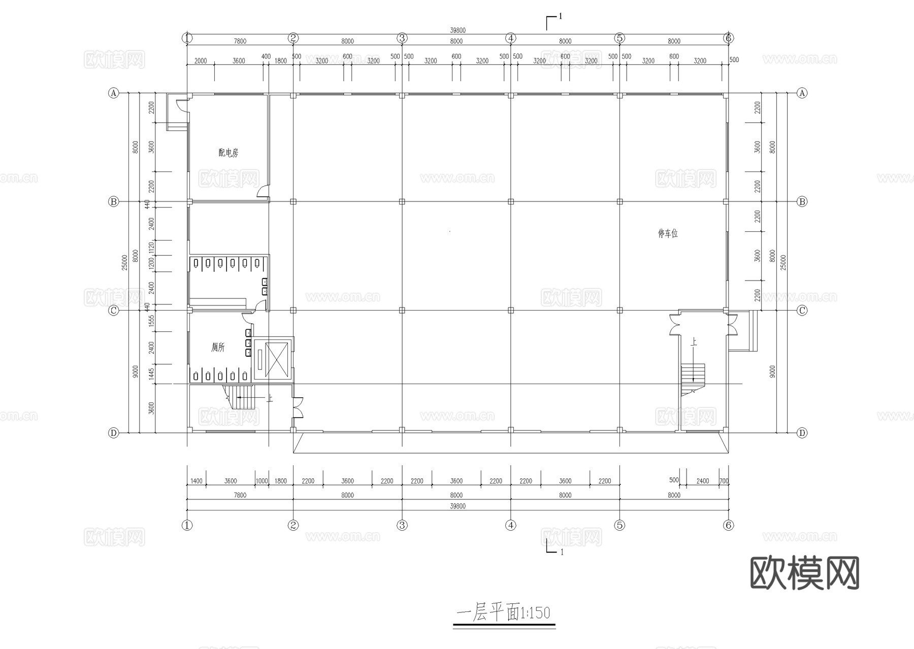 工业车间及修理车间建筑CAD施工图cad施工图