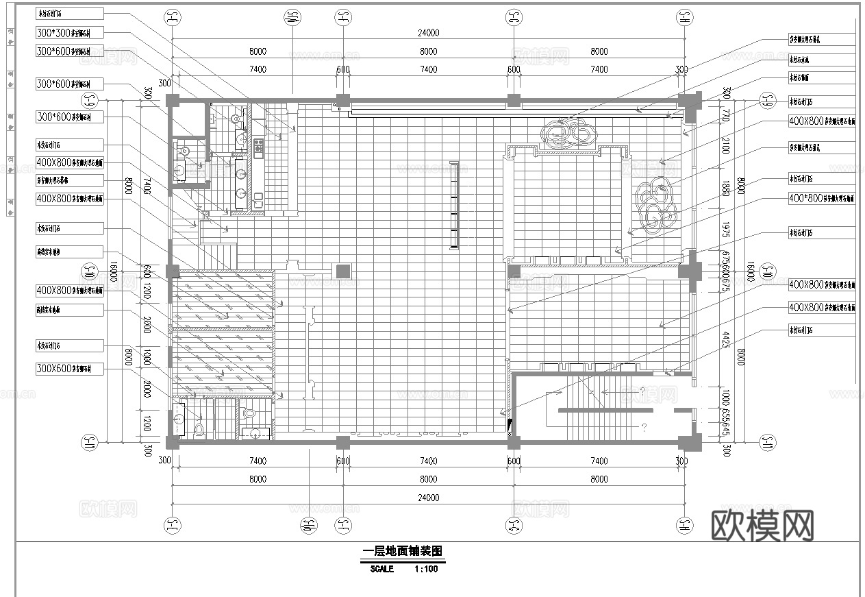 高档会所 最新全套施工图设计cad施工图