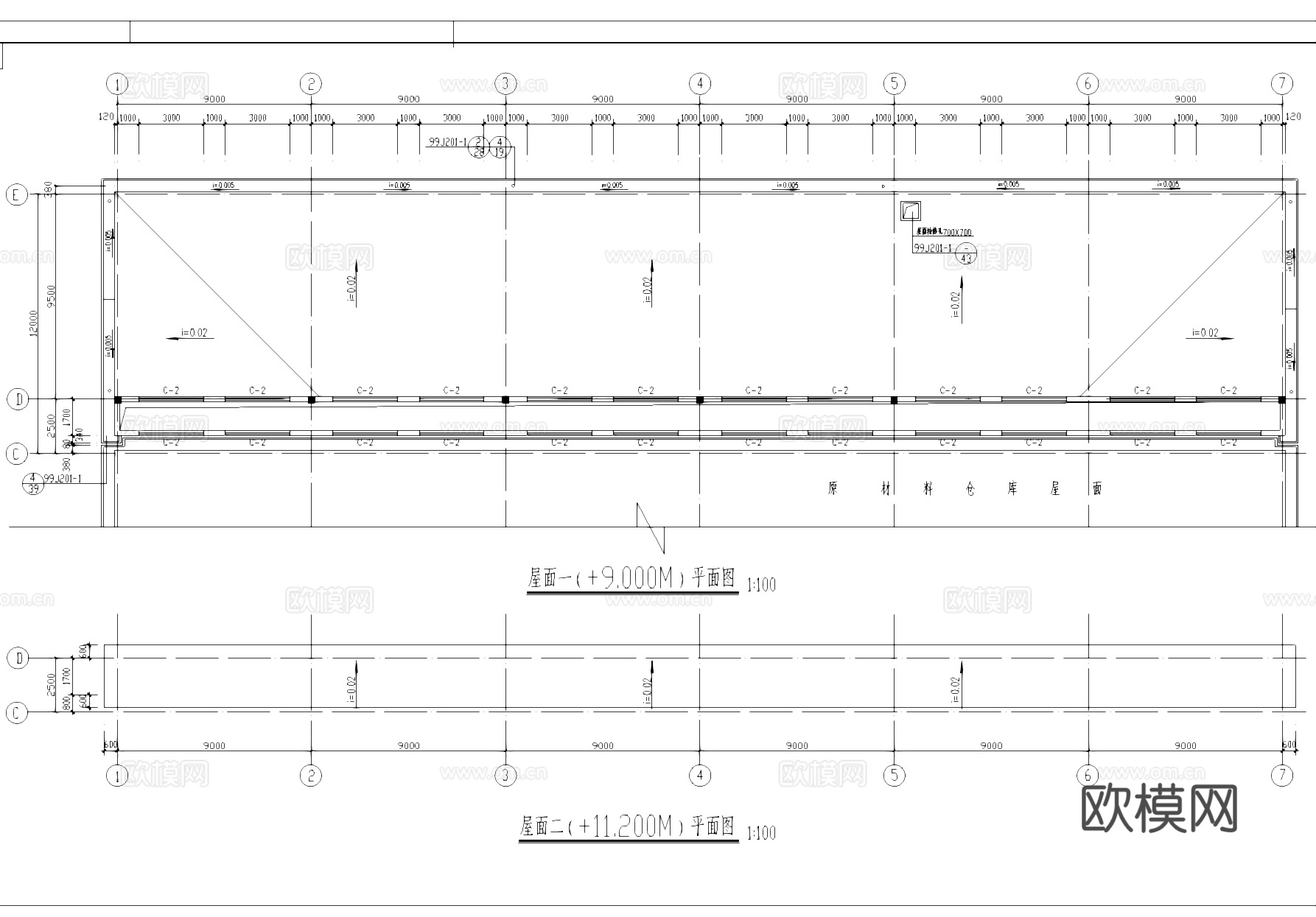 材料仓库工业建筑CAD施工图cad施工图