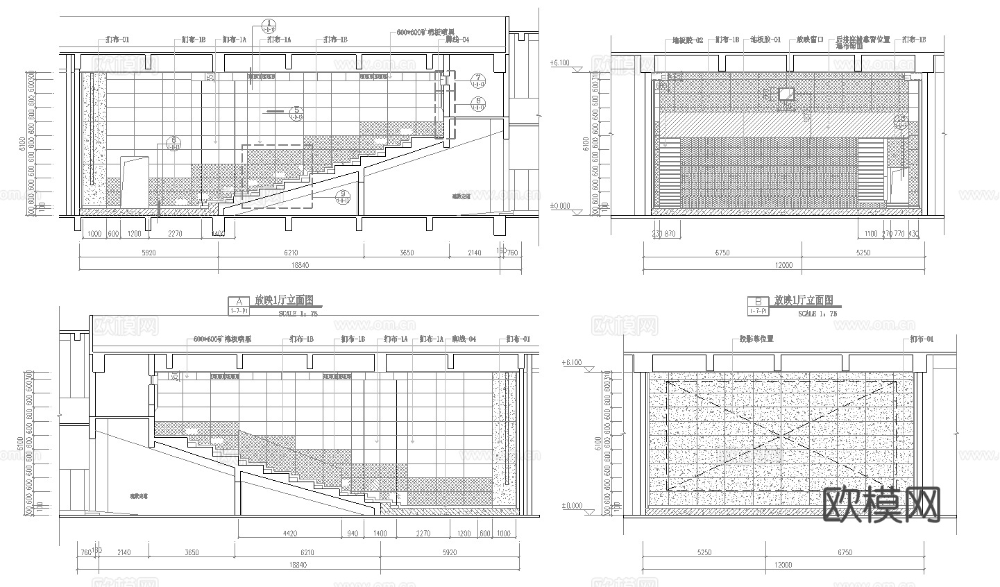 电影院  最新全套施工图设计cad施工图