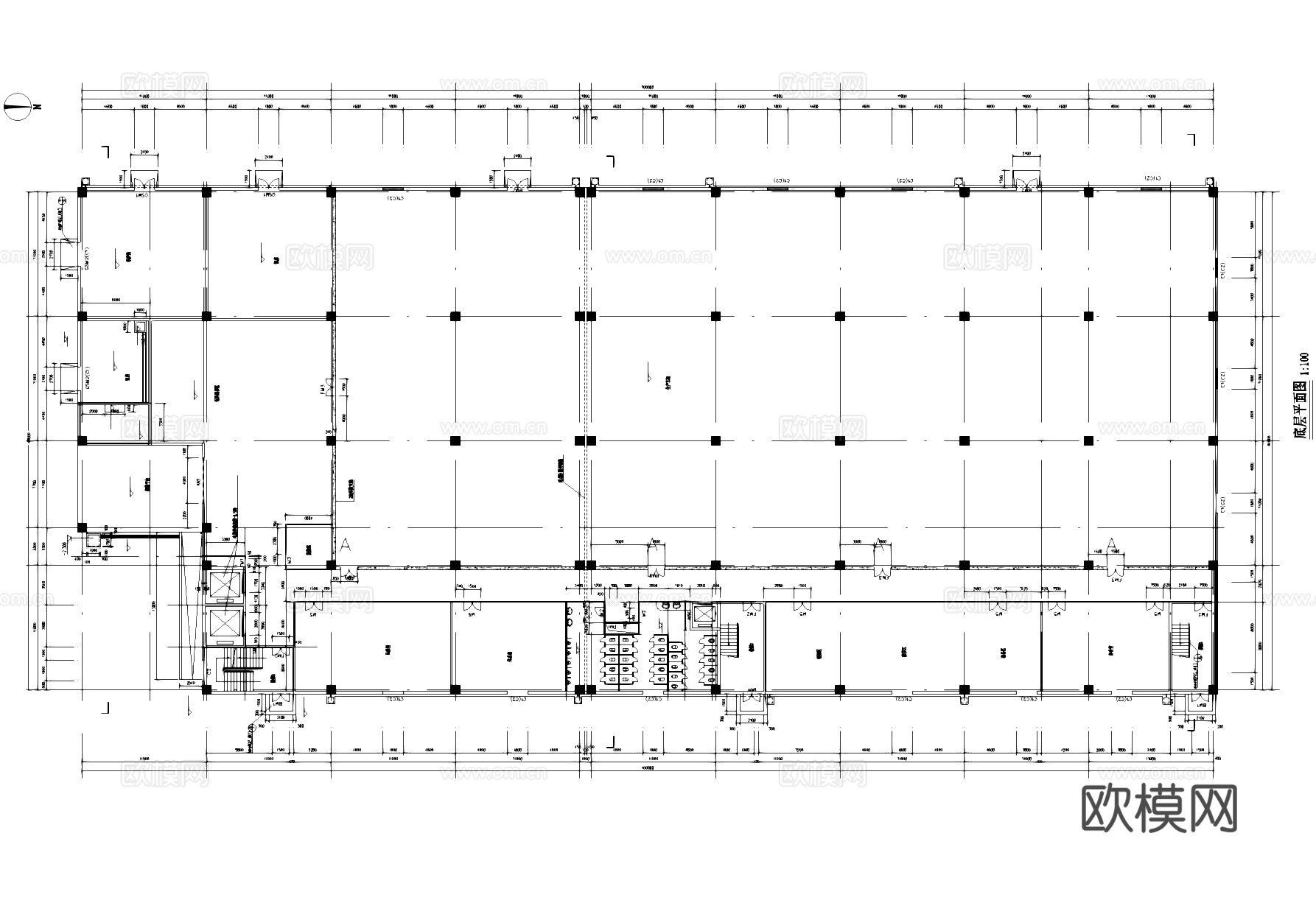 五层生产车间工业建筑平面图CAD施工图cad施工图