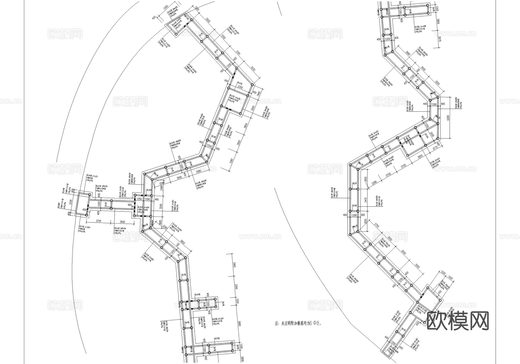 水上木栈道栈桥 结构图cad施工图