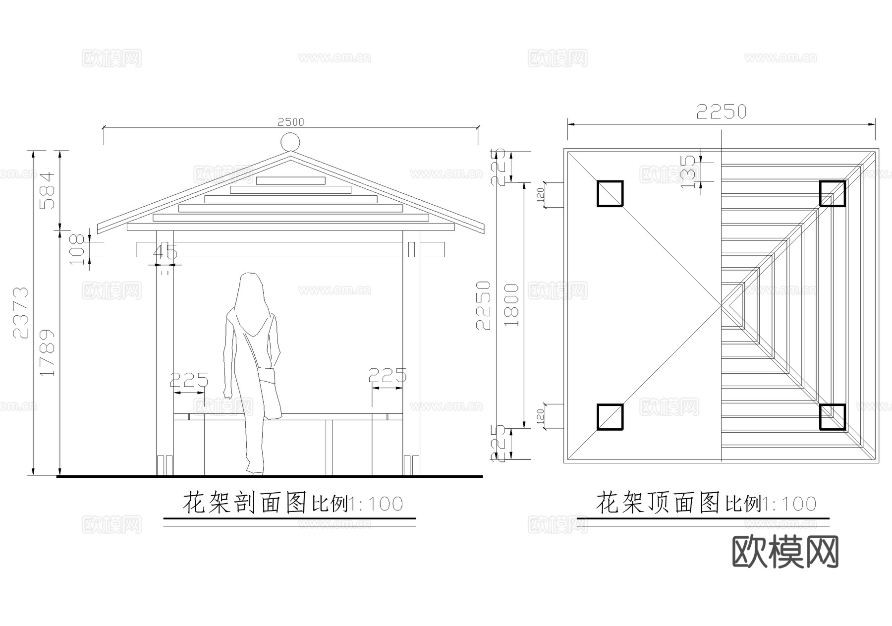 别墅庭院 屋顶花园 天井花园cad施工图
