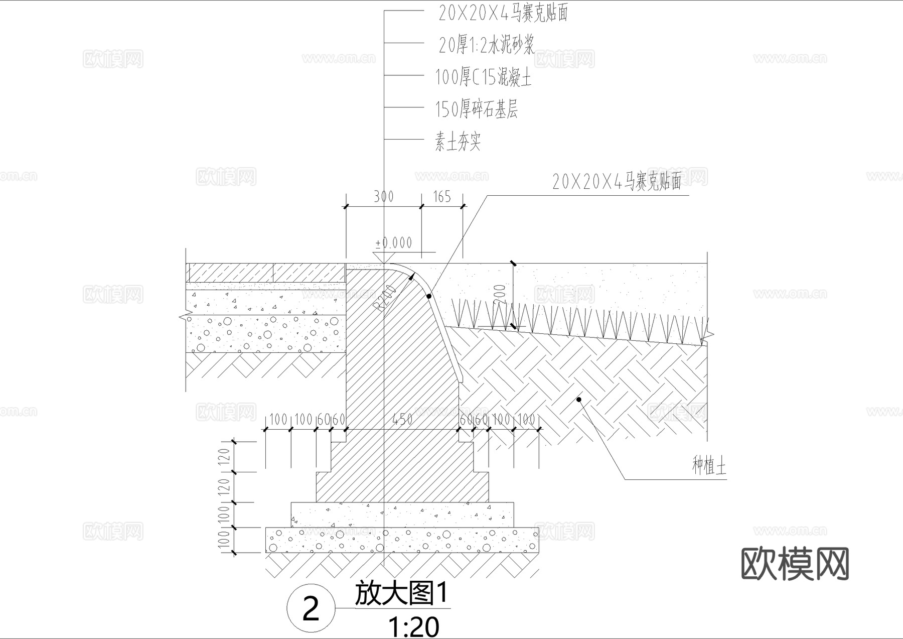 种植池 花池 花坛cad施工图