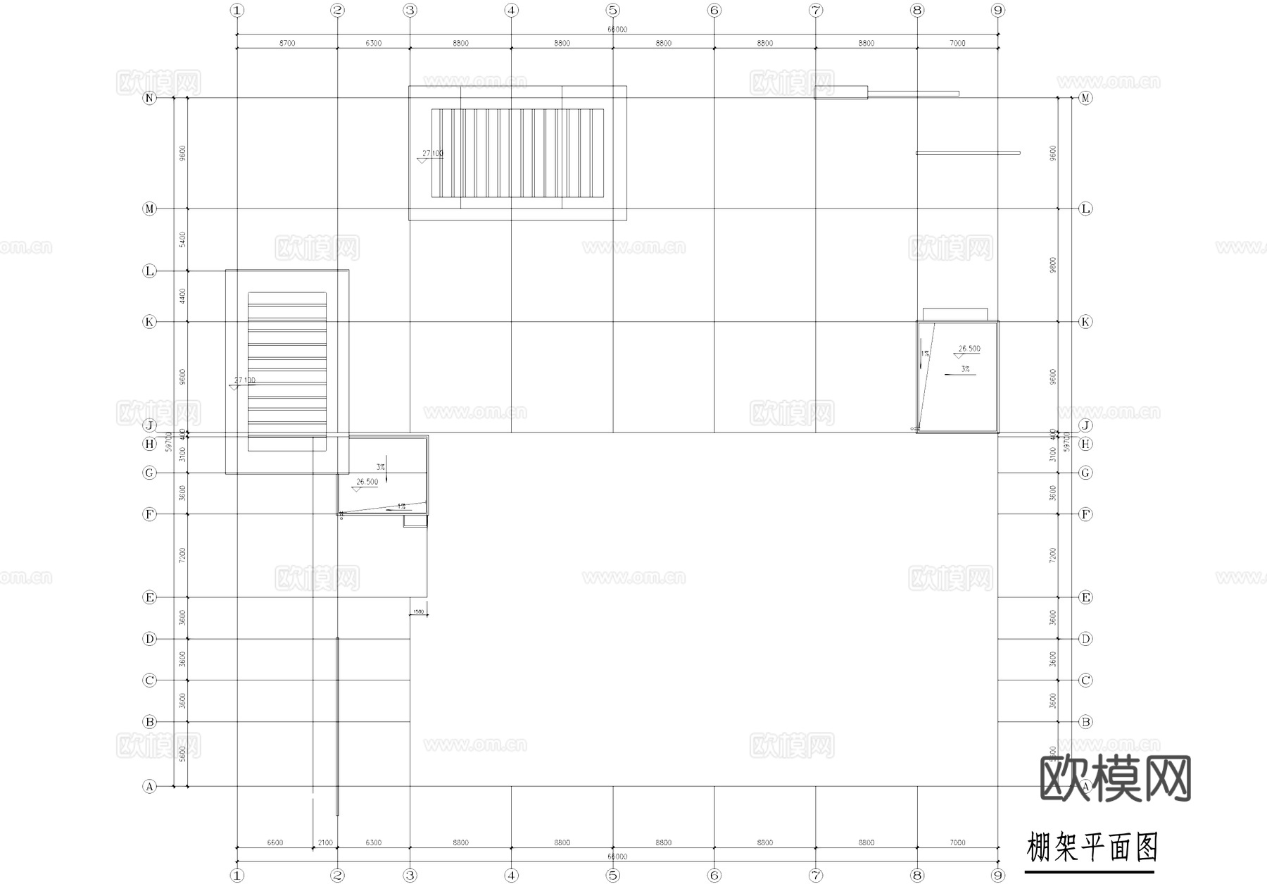 五层工业车间厂房建筑CAD施工图cad施工图
