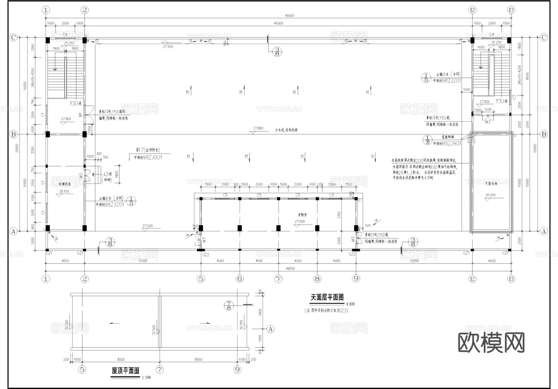 工业厂房办公建筑CAD施工图cad施工图
