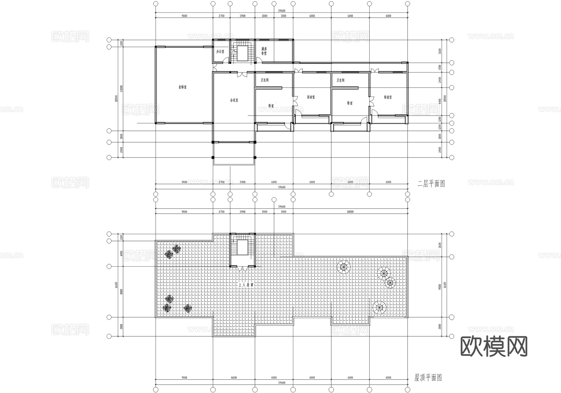 二层幼儿园建筑 托儿所教学楼cad施工图