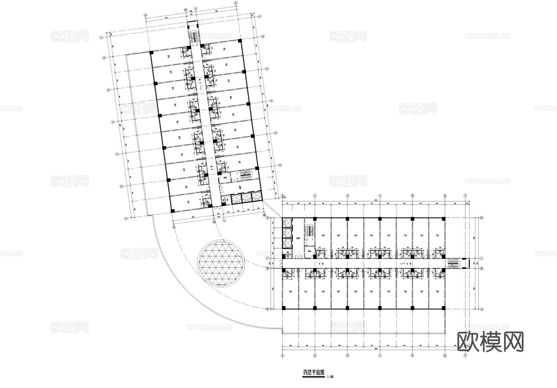 小县城酒楼建筑CAD施工图cad施工图