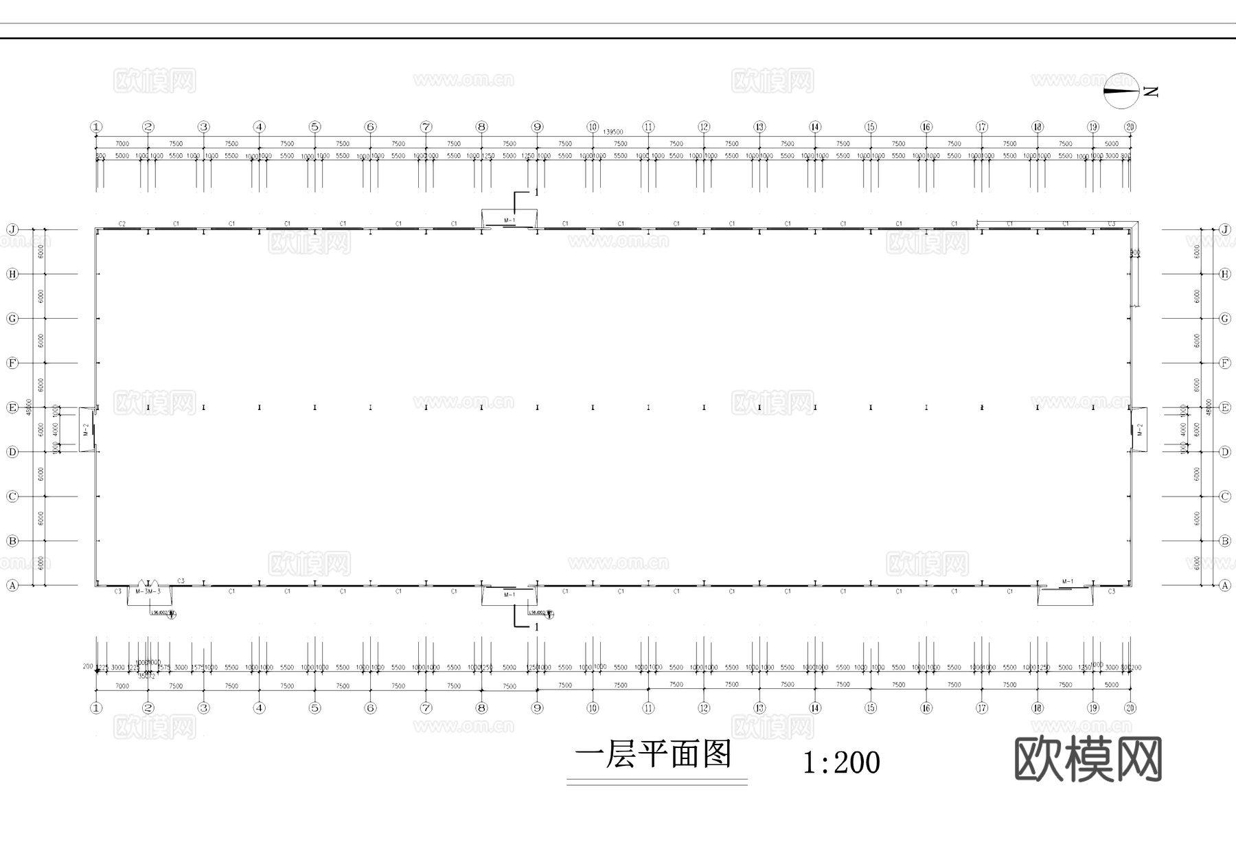 钢结构工业厂房建筑及结构CAD施工图cad施工图