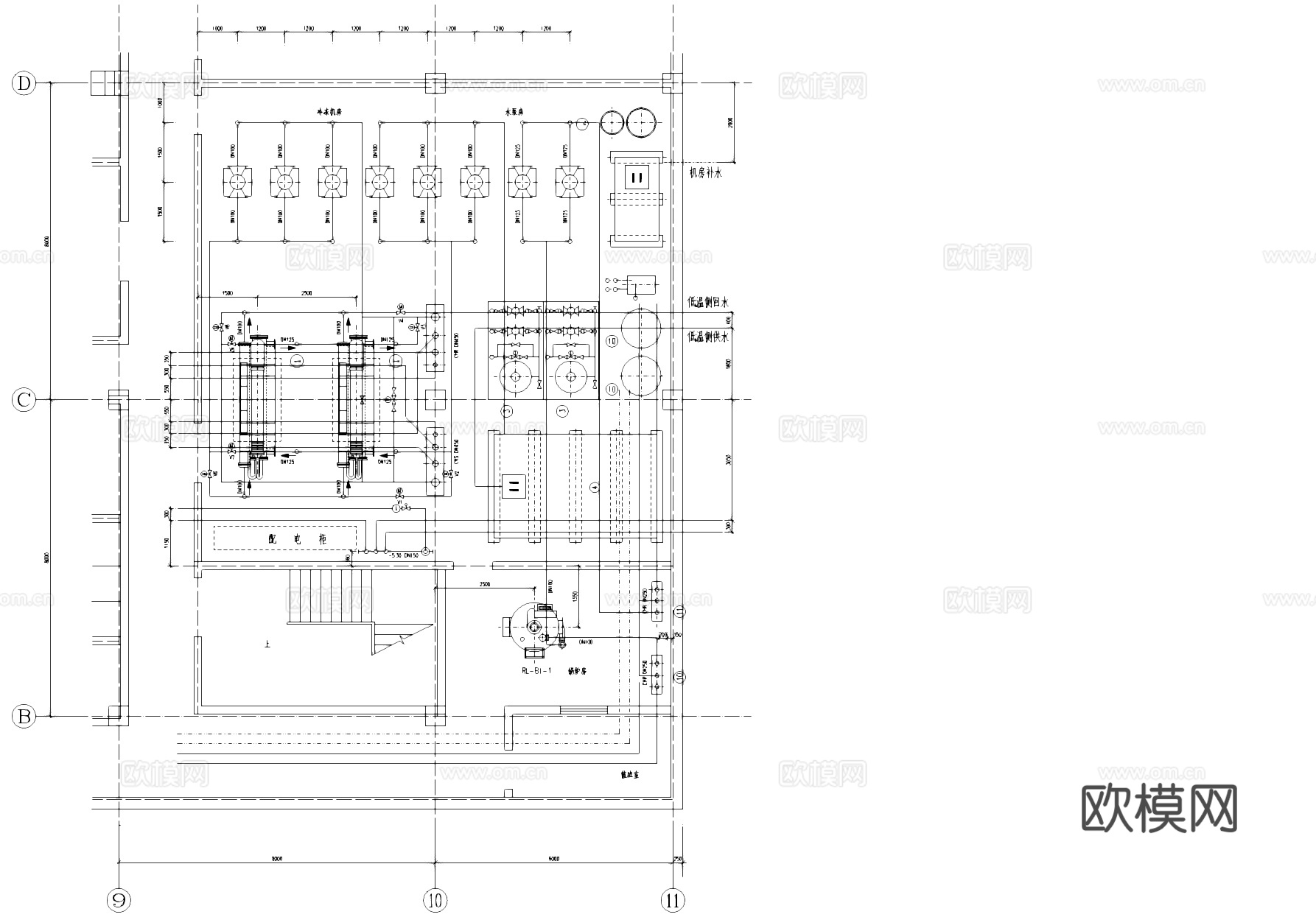 锅炉房及冷冻机房工业建筑CAD施工图cad施工图