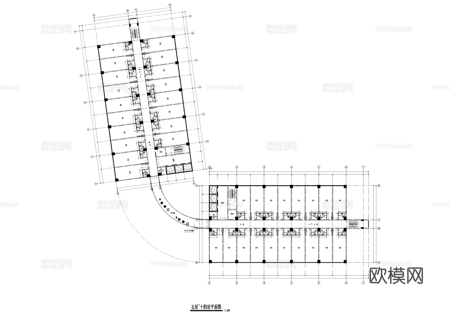 小县城酒楼建筑CAD施工图cad施工图