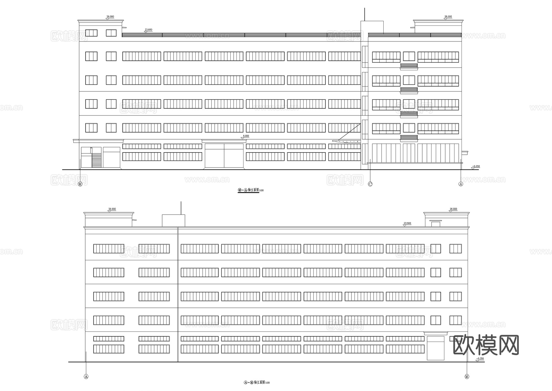 医用器械厂五层车间办公厂房工业建筑CAD施工图cad施工图