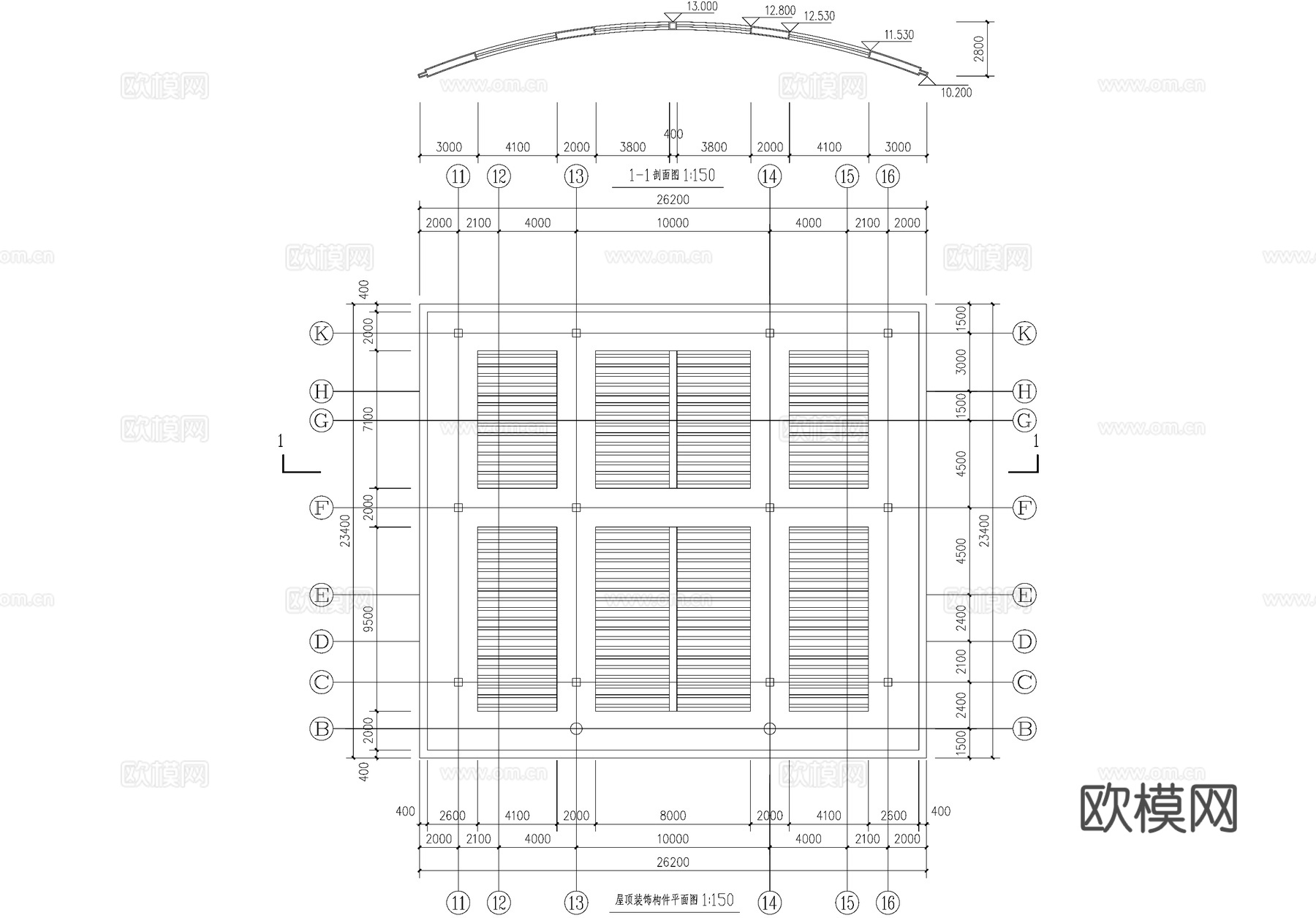 二层动力站车间厂房工业建筑CAD施工图cad施工图