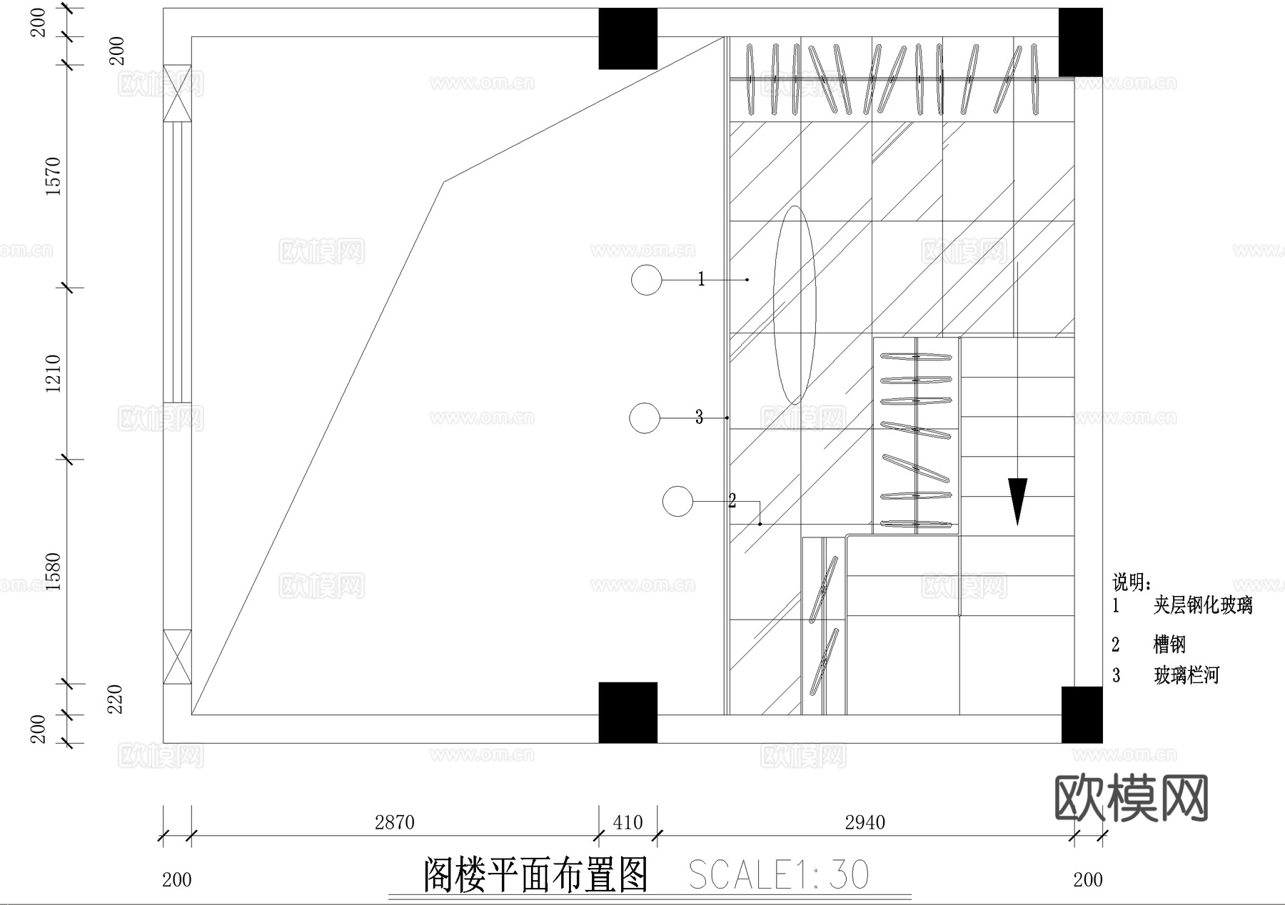 服装店 服饰店 专卖店 阁楼cad施工图