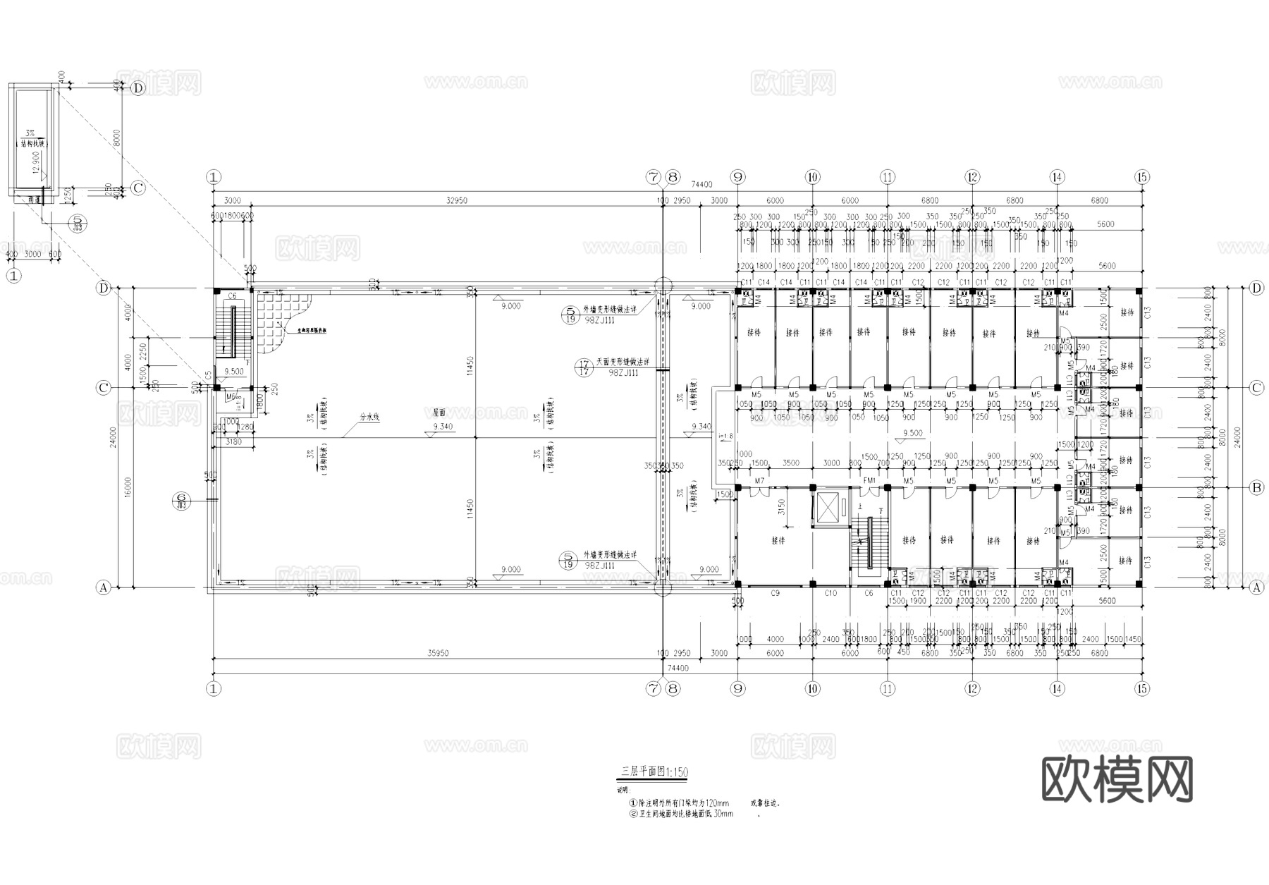厂房工业建筑及结构CAD施工图cad施工图