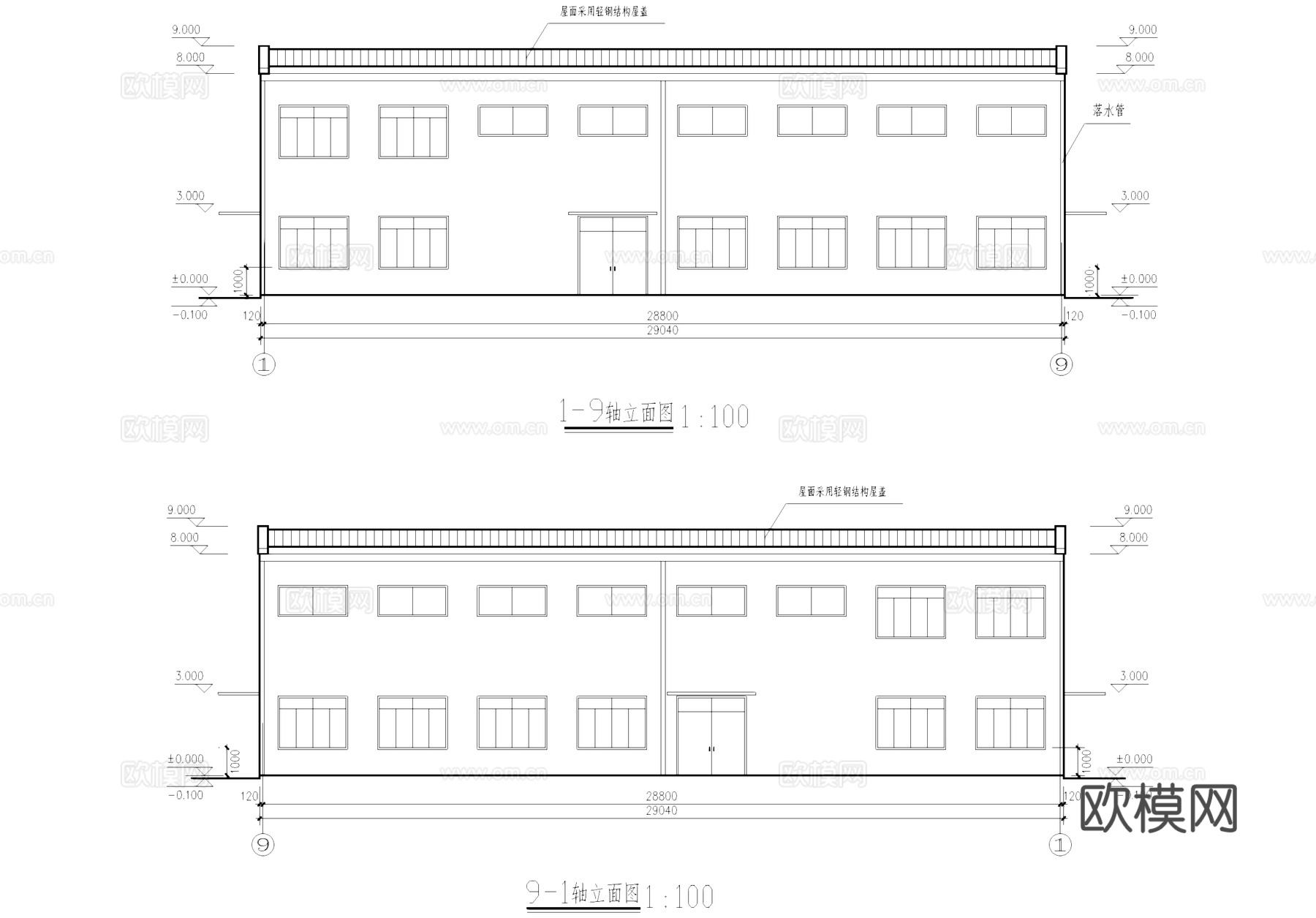 工业厂房车间建筑CAD施工图cad施工图