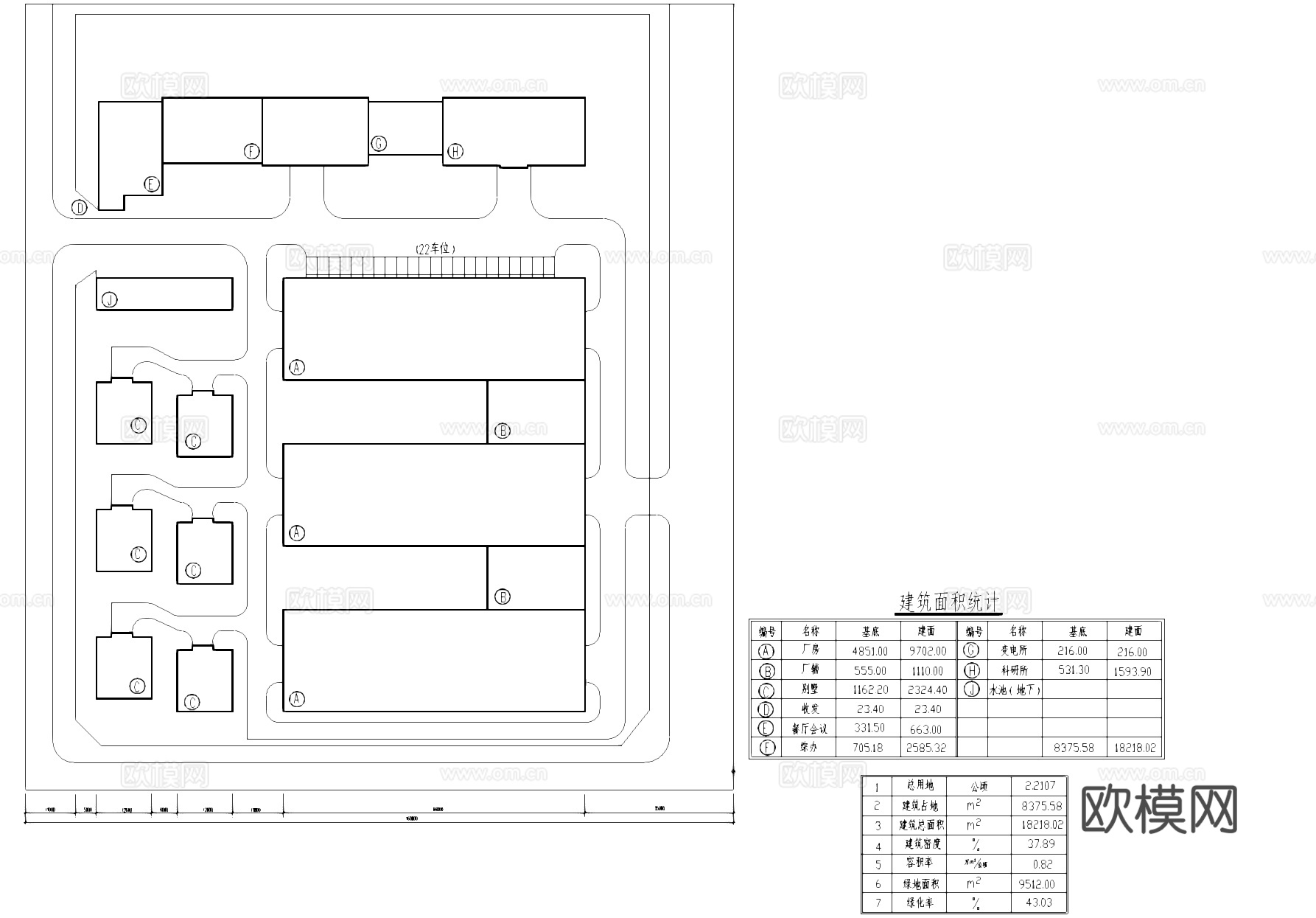 工业厂房园区初步设计建筑规划CAD施工图cad施工图