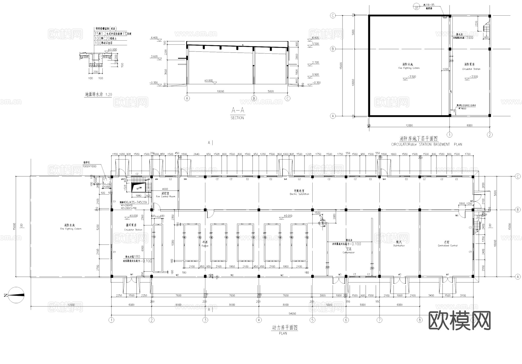 信息机器工厂动力房配电室接待室废品库工业建筑CAD施工图集cad施工图