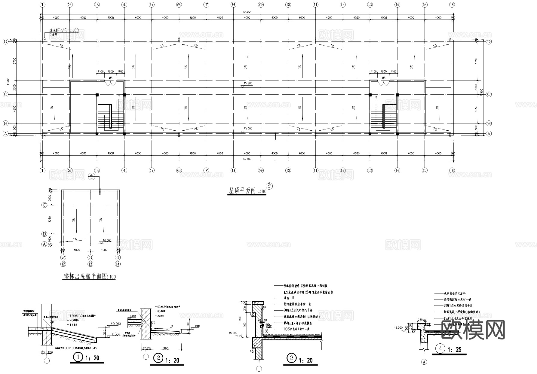 嘉越针织厂车间厂房工业建筑CAD施工图cad施工图