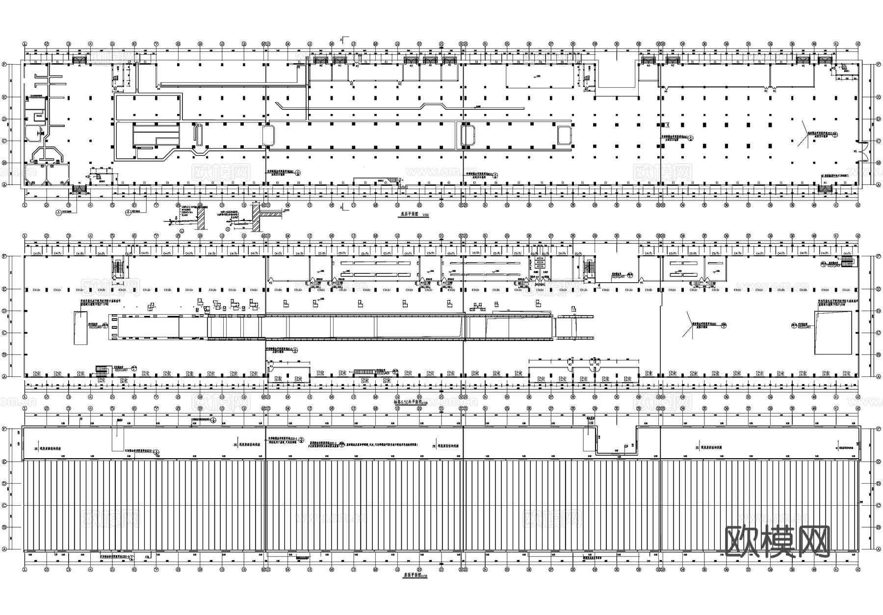 二层车间厂房工业建筑CAD施工图cad施工图