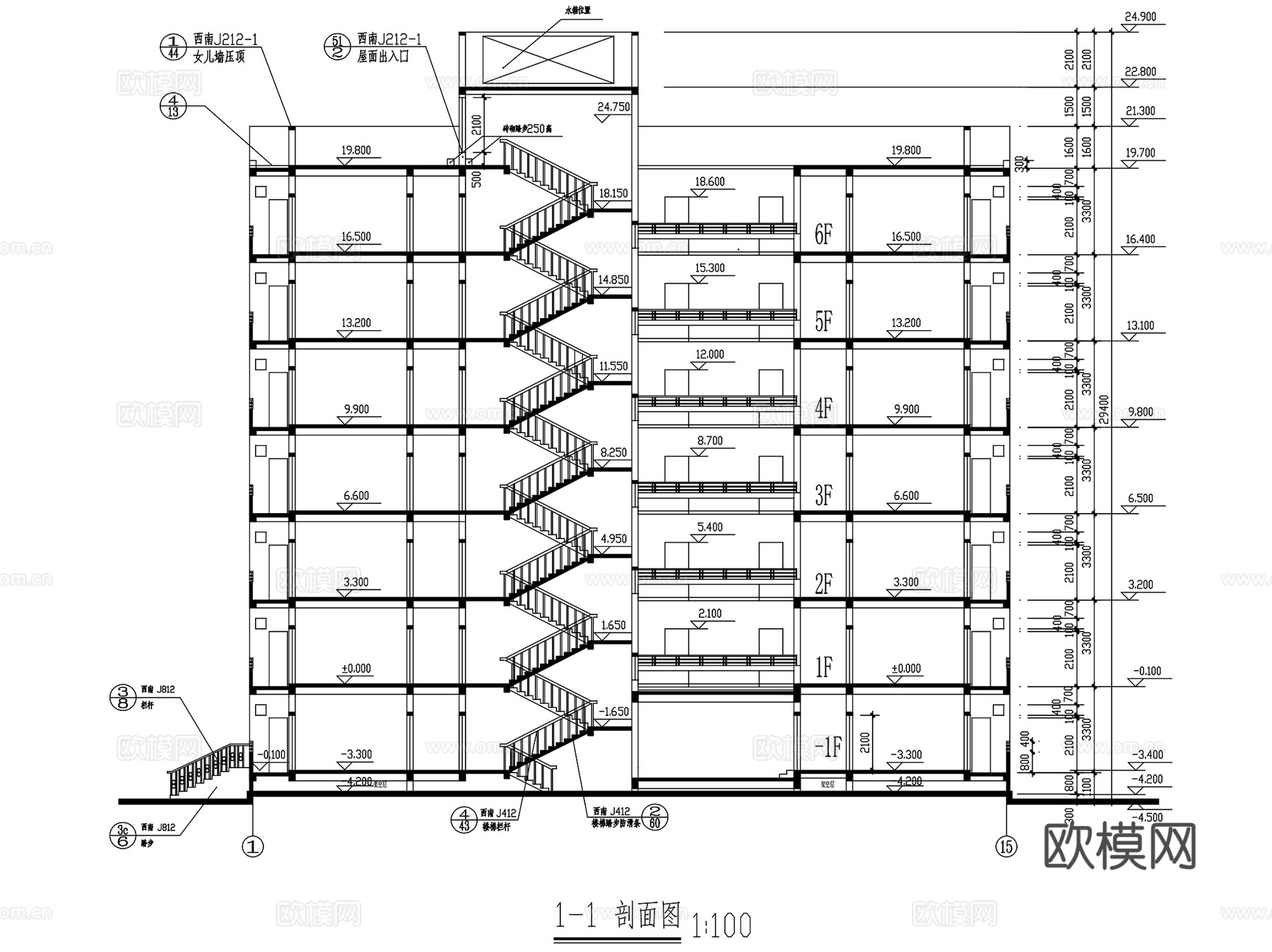 医院家属区教室公寓食堂招聘楼建筑CAD施工图集cad施工图