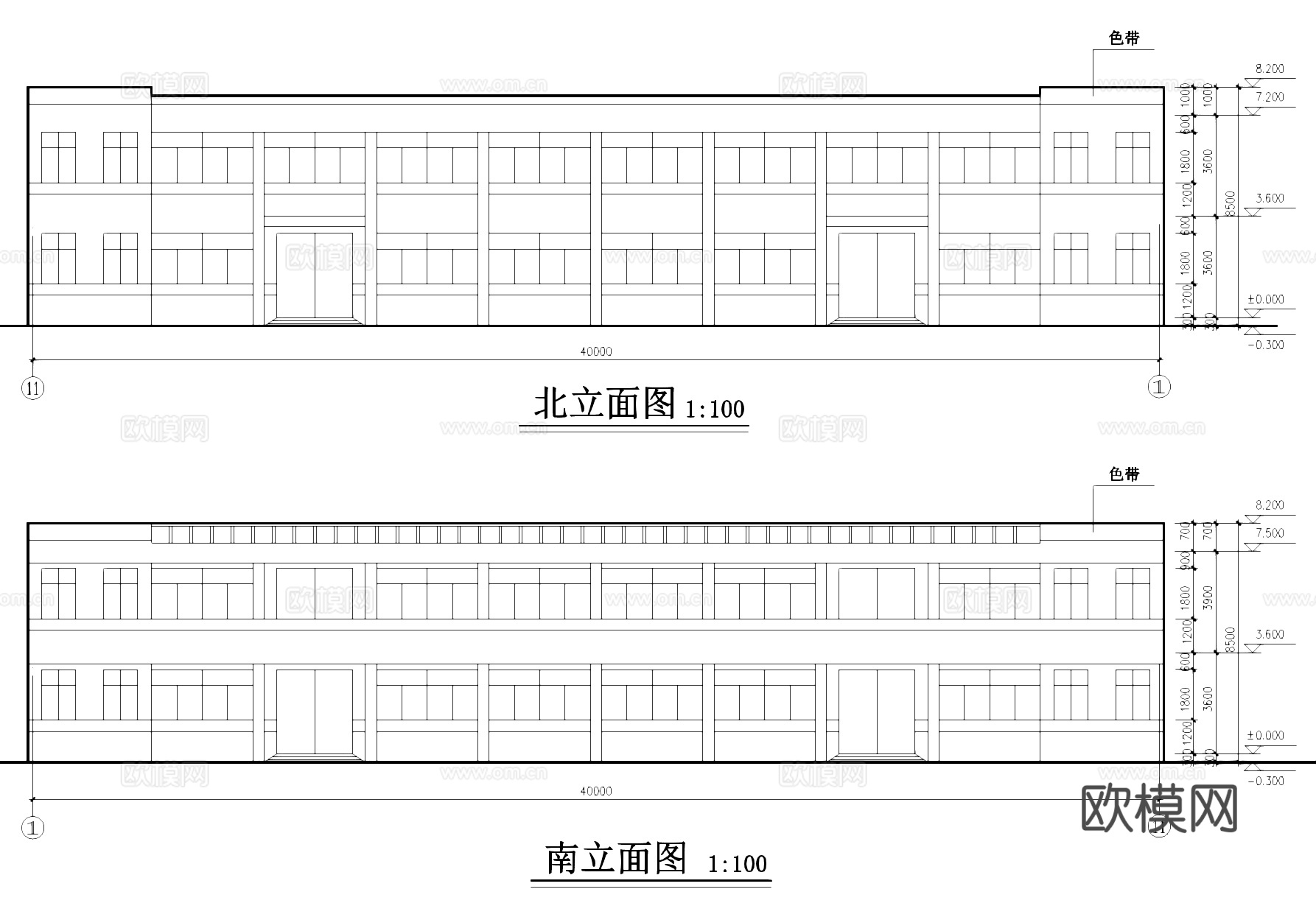 二层框架电缆电线厂房车间工业建筑CAD施工图cad施工图