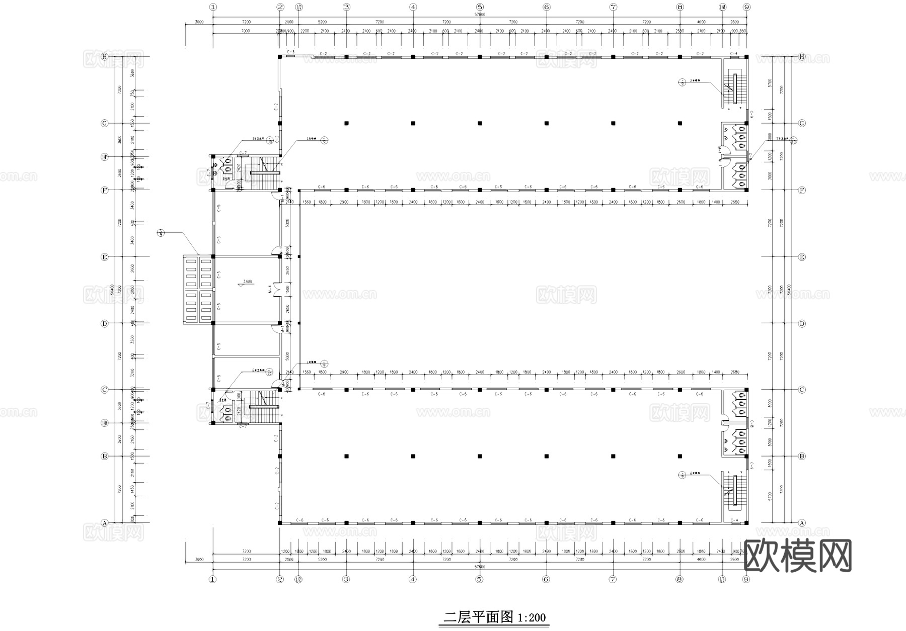 丙级工业厂房办公建筑CAD施工图cad施工图