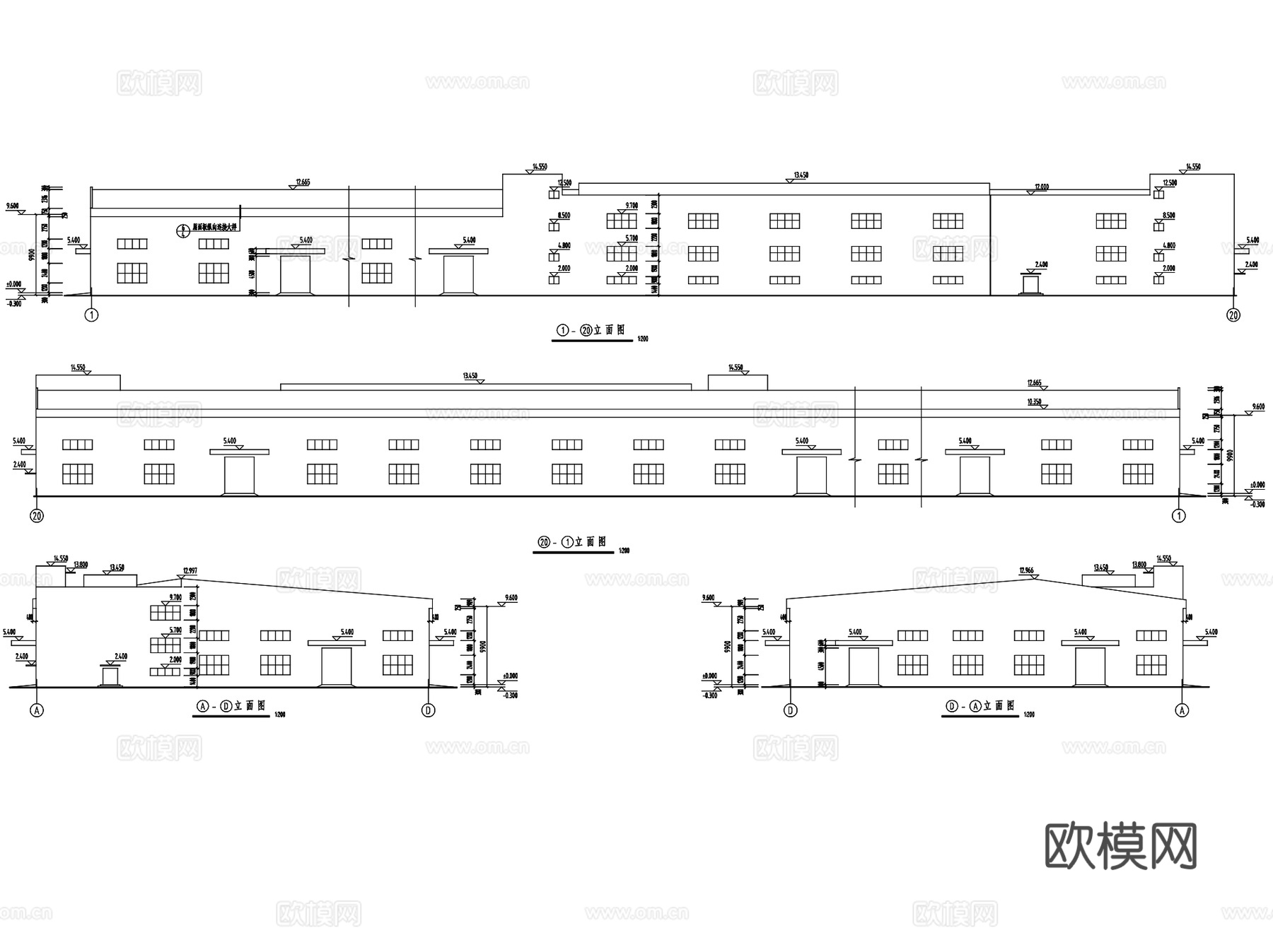 惠州工业园管材管件车间厂房工业建筑CAD施工图cad施工图