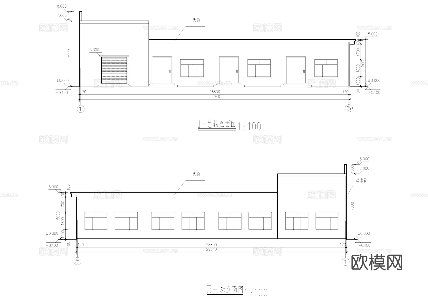 工业厂房车间建筑CAD施工图cad施工图