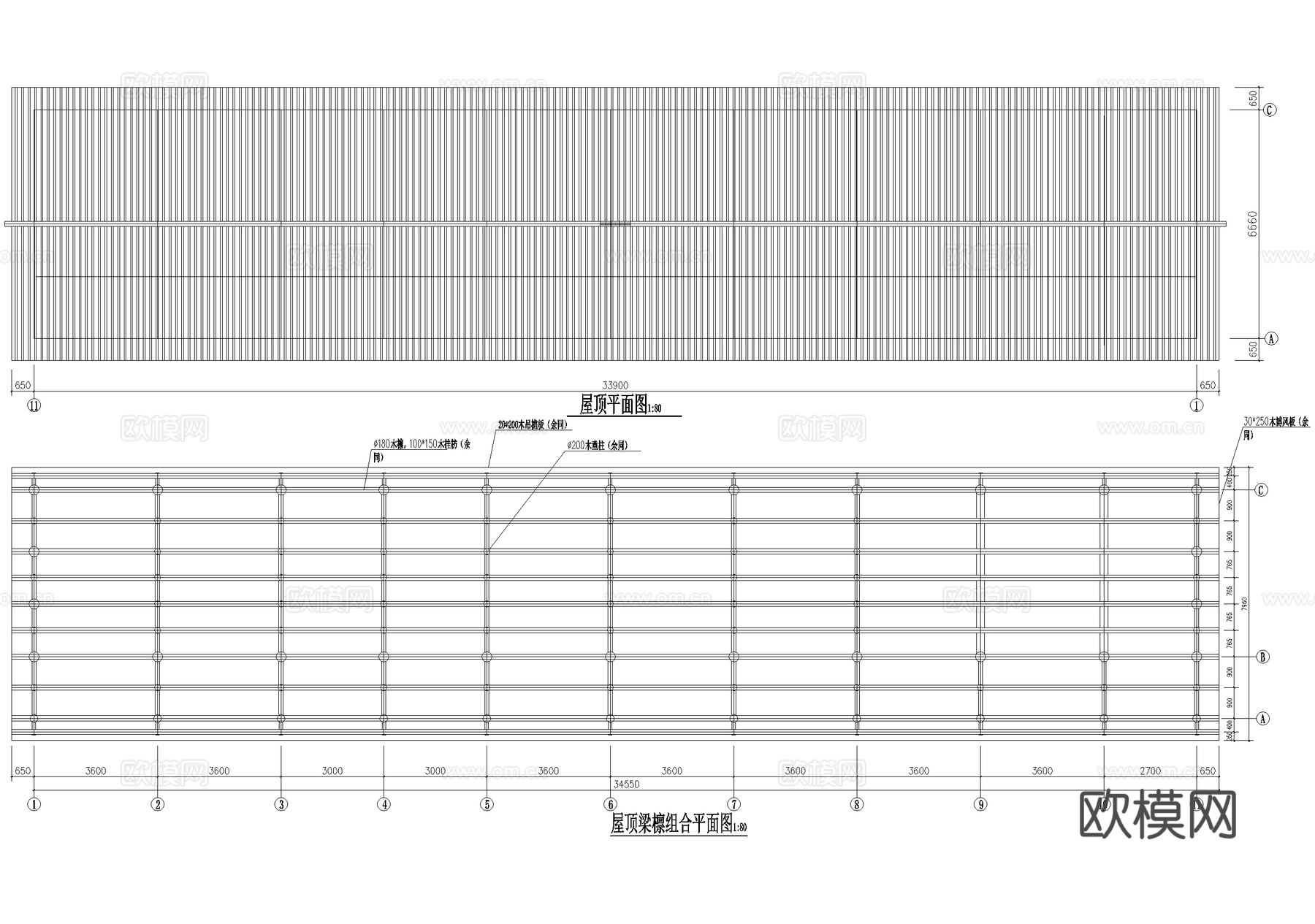 寺庙 厢房仿古建筑 川东北民居风格 二层钢混木结构cad施工图