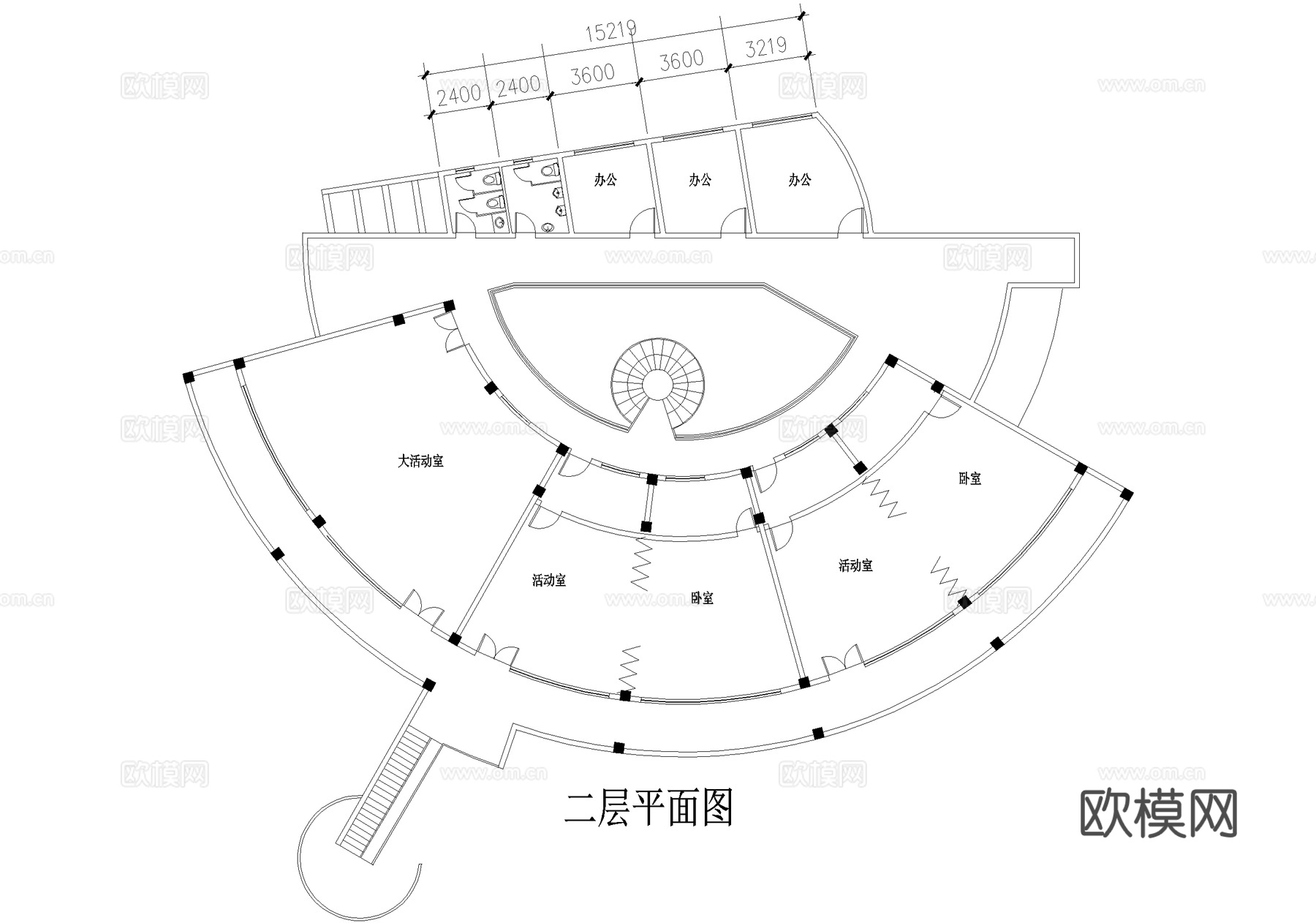 幼儿园建筑 二层托儿所cad施工图