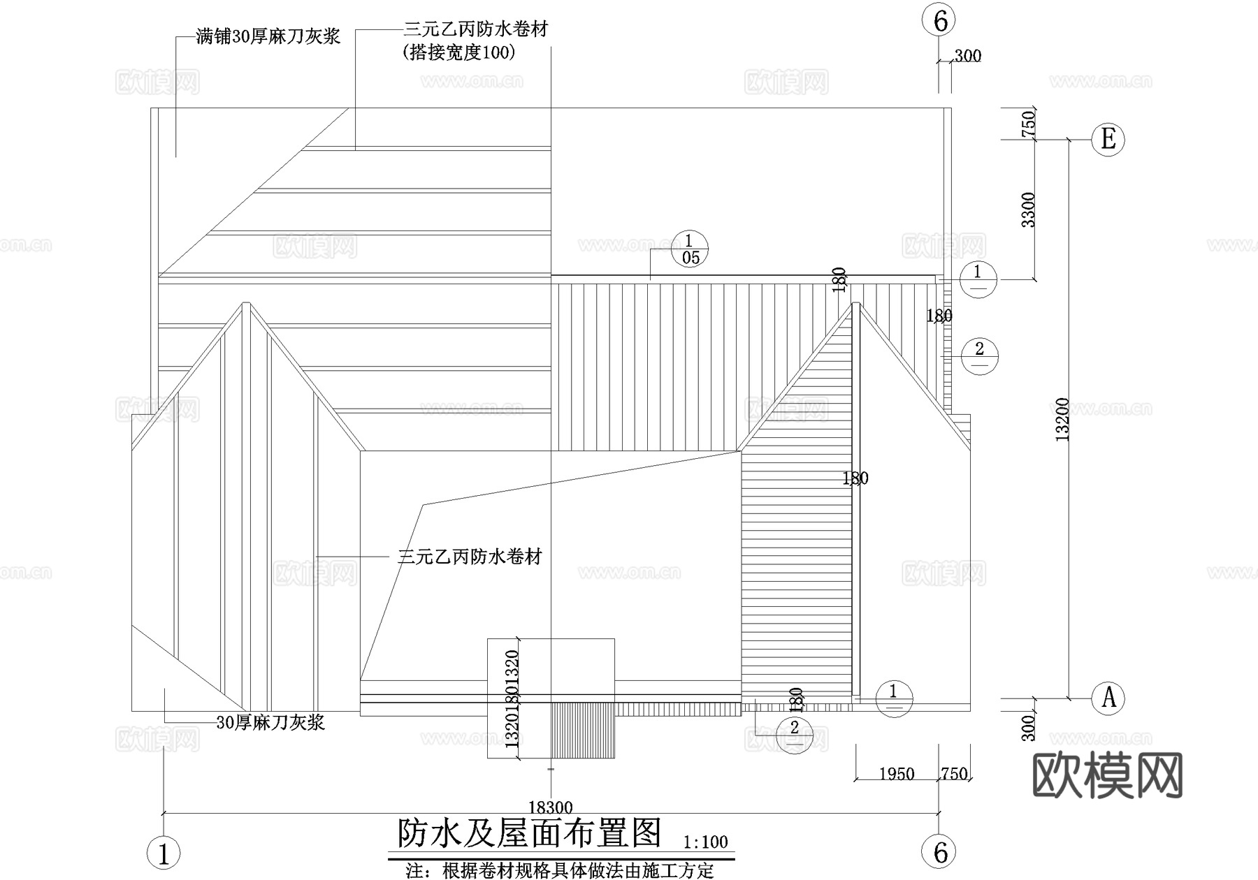 仿古建筑 三合院cad施工图