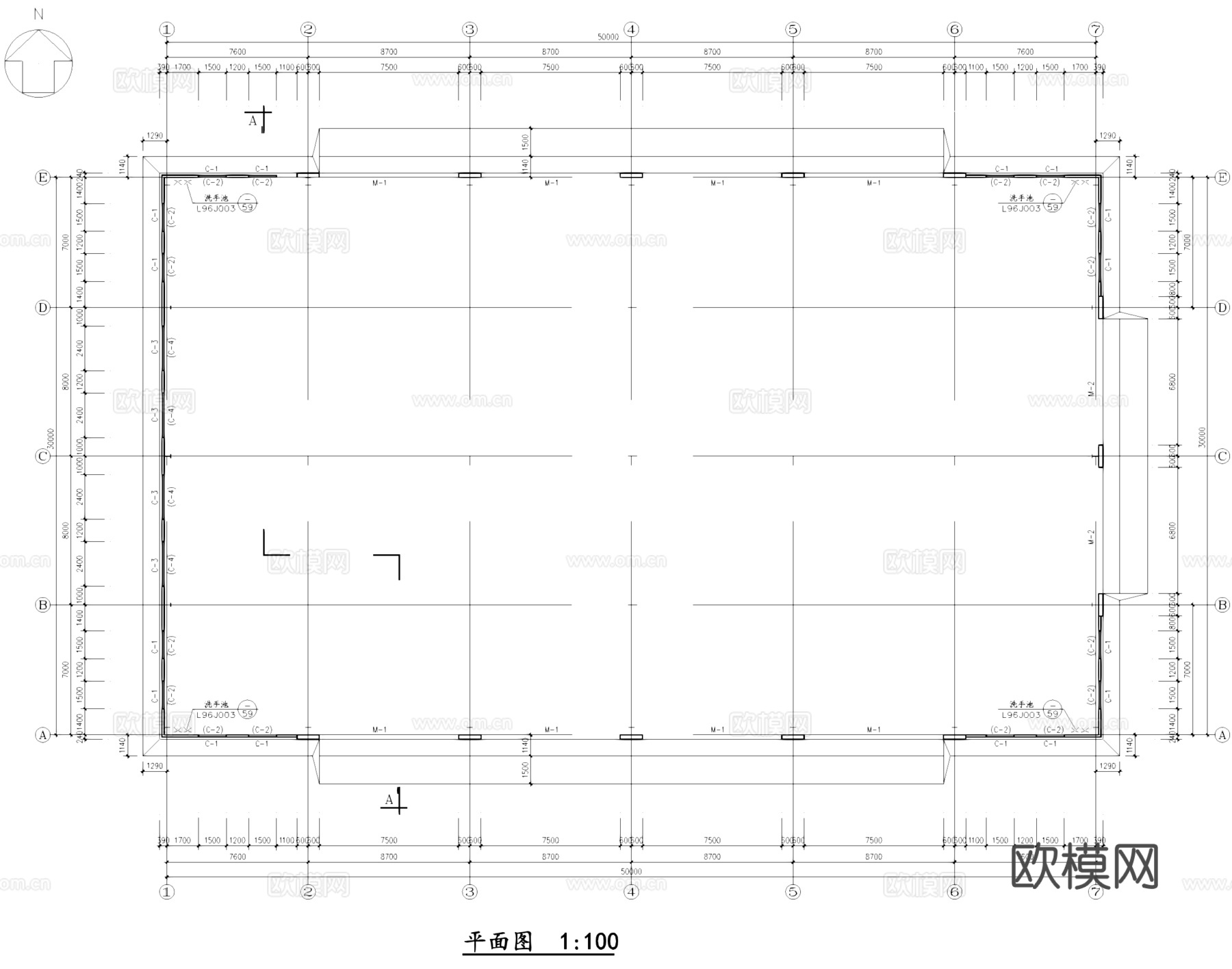轻钢单层车库厂房工业建筑结构CAD施工图集cad施工图