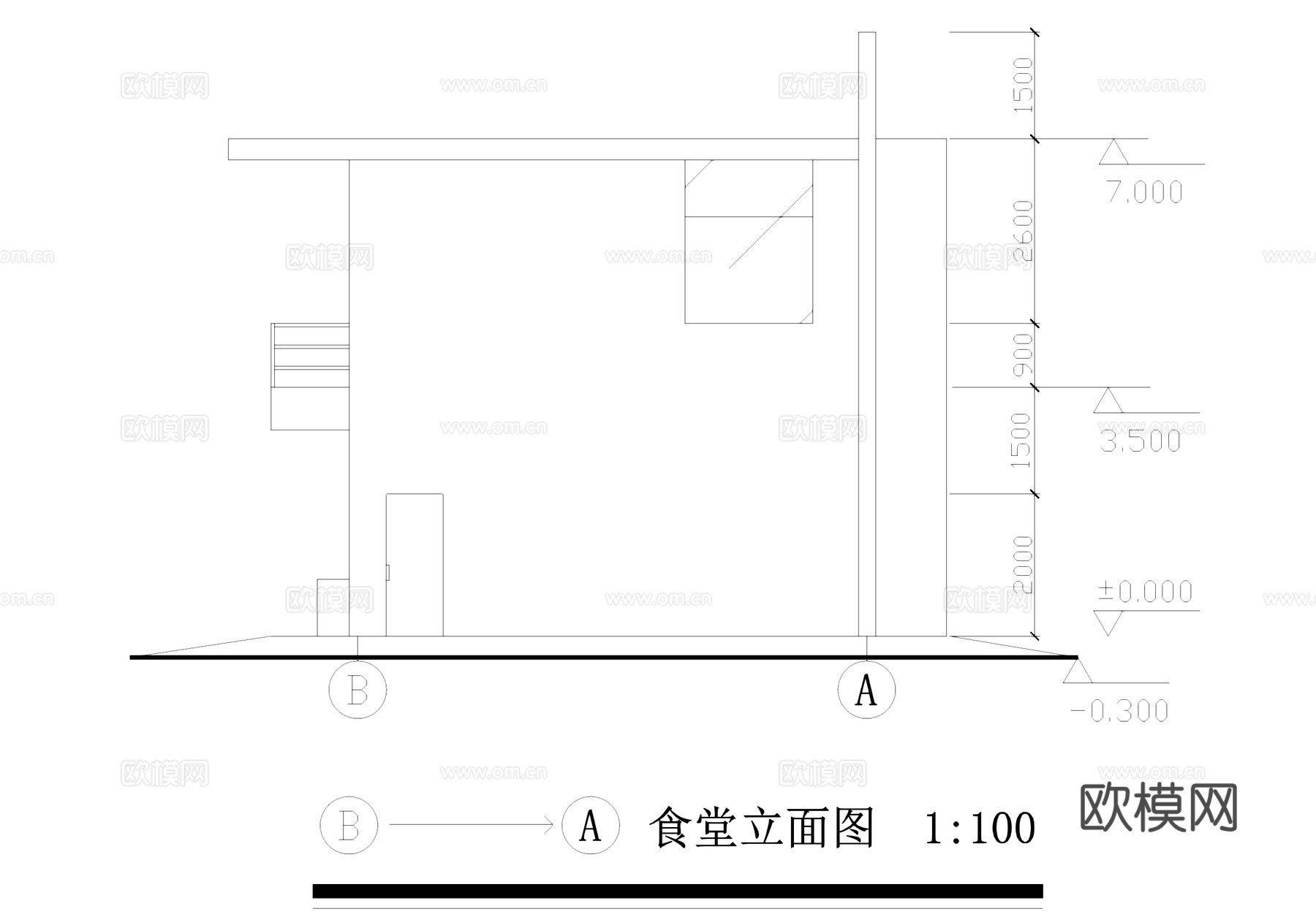 小型食堂餐厅建筑CAD施工图集cad施工图