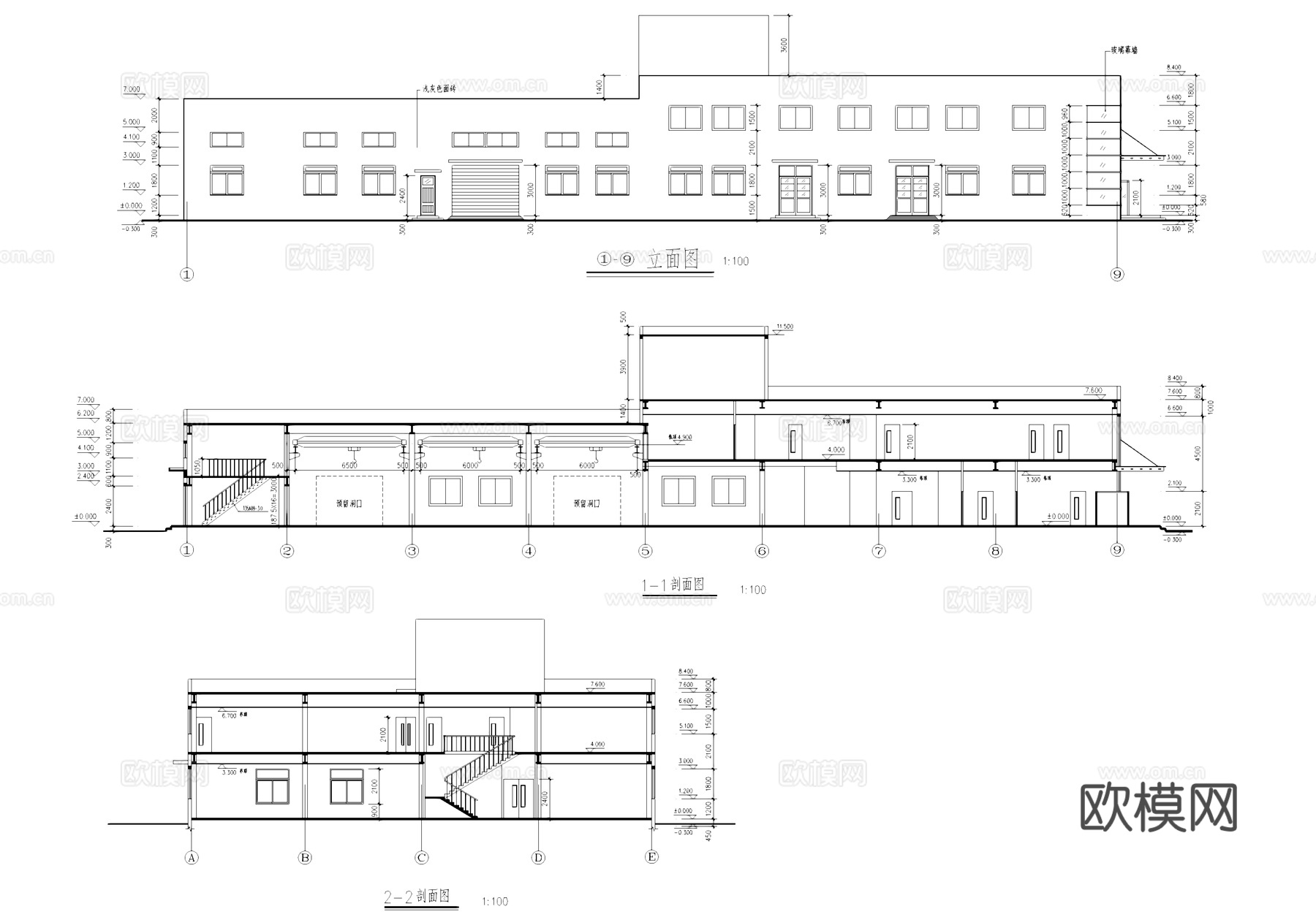 精密模具工厂厂房门卫工业建筑CAD施工图cad施工图