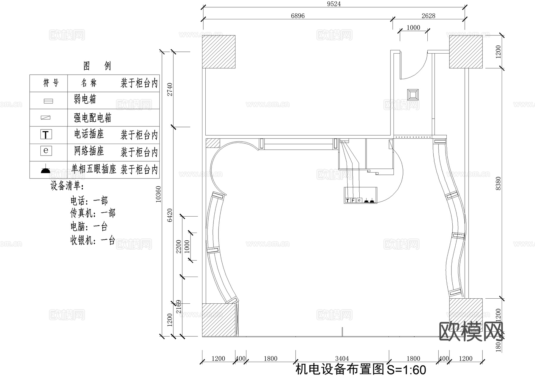 服装店 商铺铺面服饰店 专卖店cad施工图