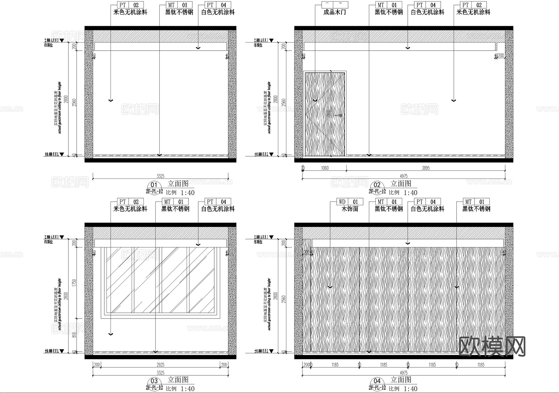 现代三层茶馆茶楼棋牌麻将会所室内工装CAD施工图cad施工图