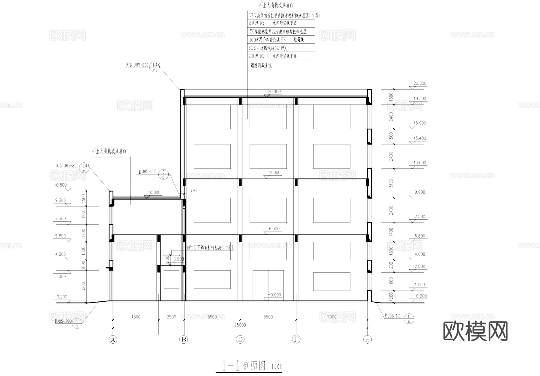 肥料厂车间工业建筑CAD施工图cad施工图