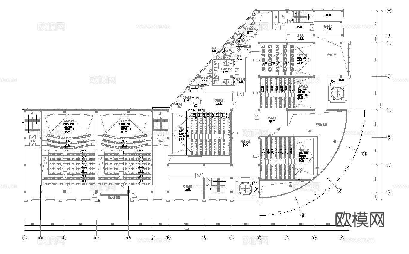 电影院 最新全套施工图设计cad施工图