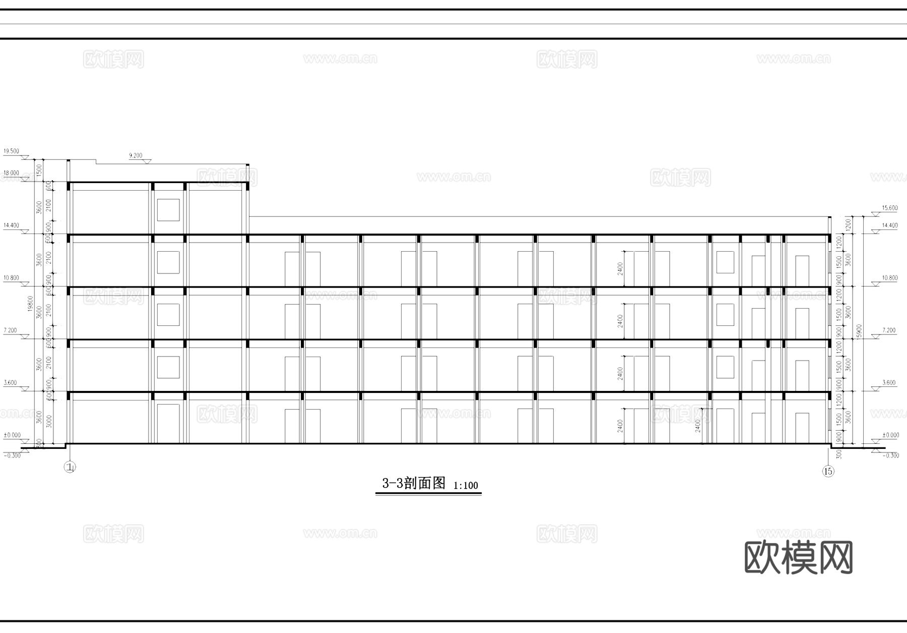 厂区办公楼建筑CAD施工图cad施工图