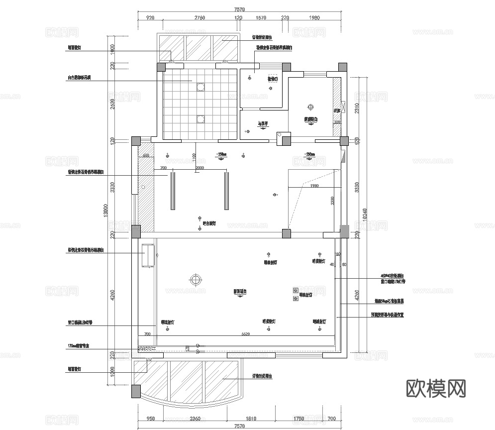 别墅样板间  最新全套施工图设计cad施工图
