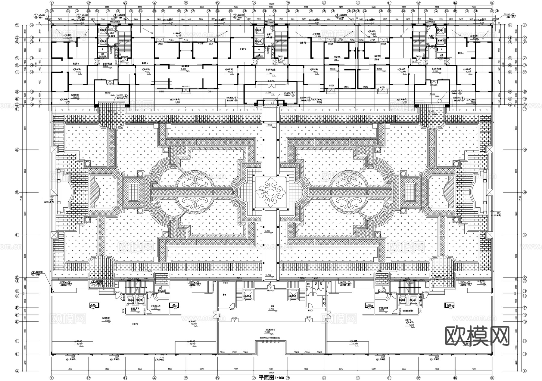 屋顶花园 平面图cad施工图