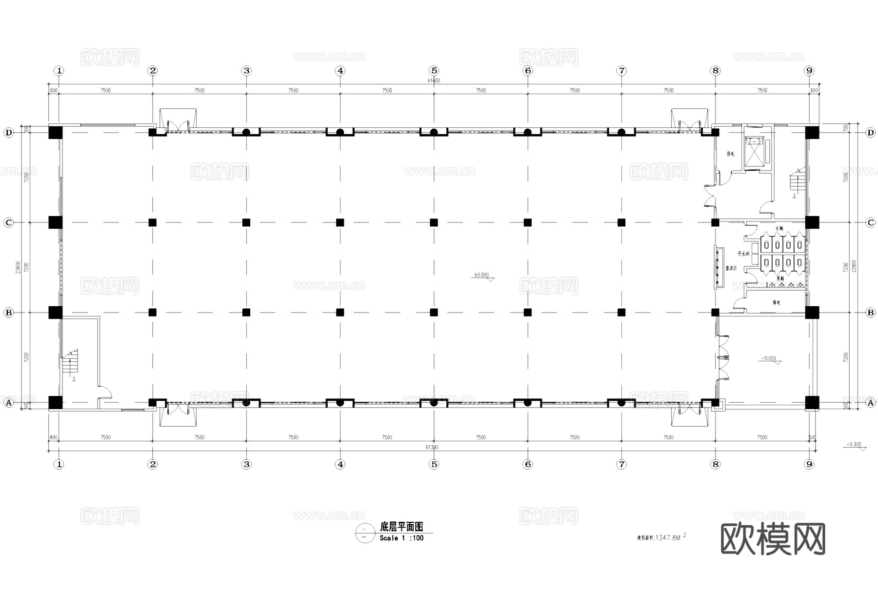 工业厂房建筑CAD施工图cad施工图