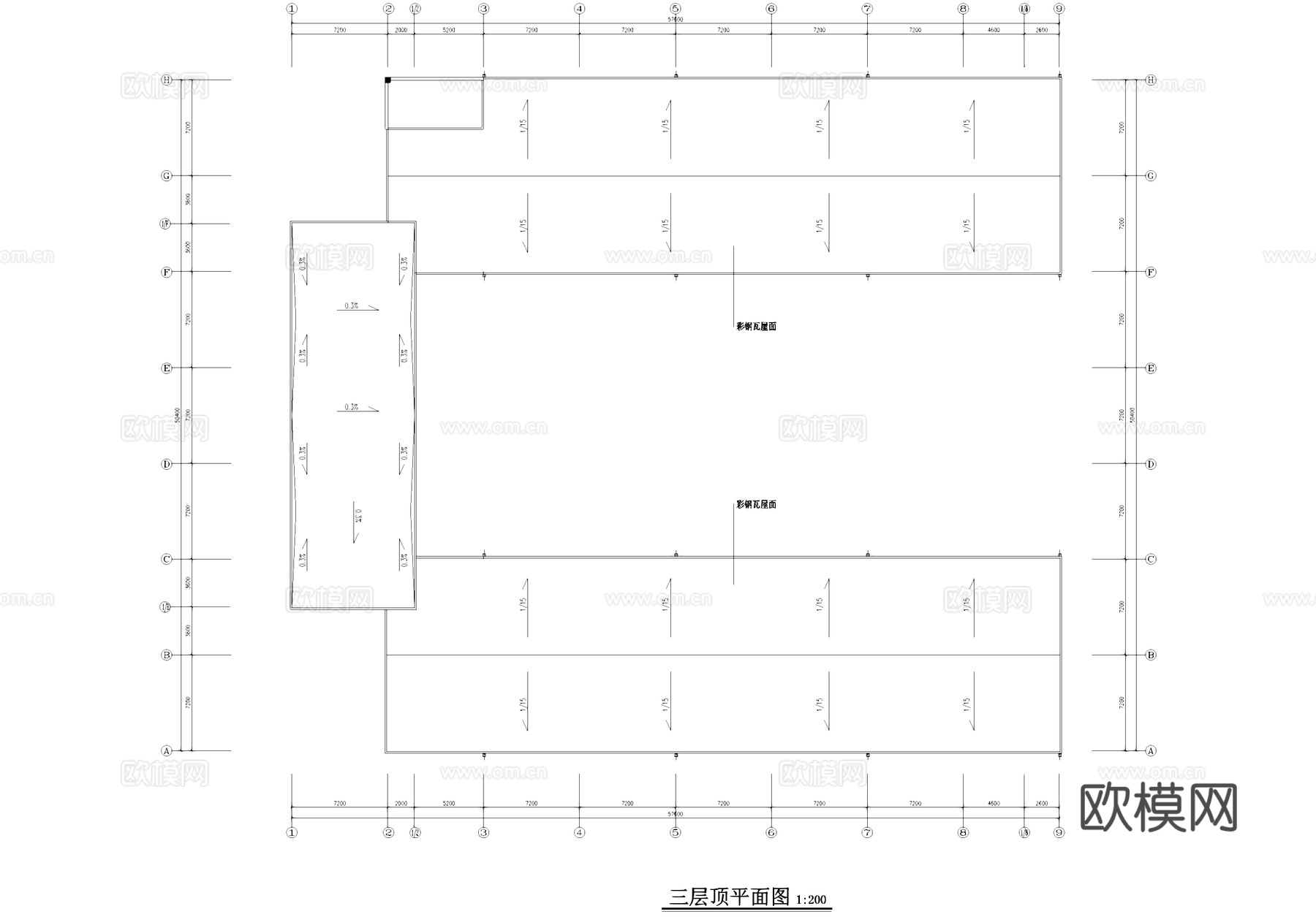 丙级工业厂房办公建筑CAD施工图cad施工图