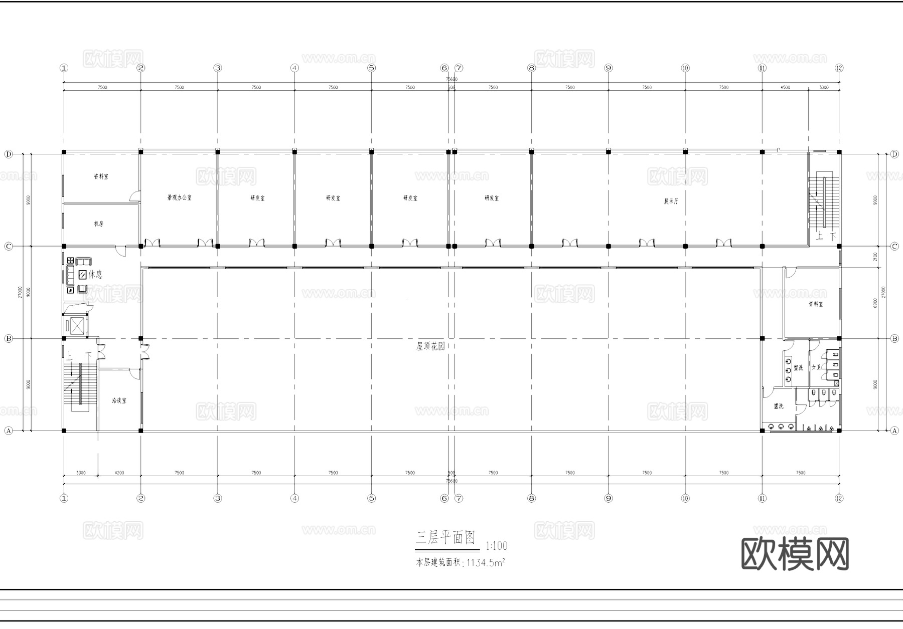 丁类车间厂房工业建筑CAD施工图cad施工图