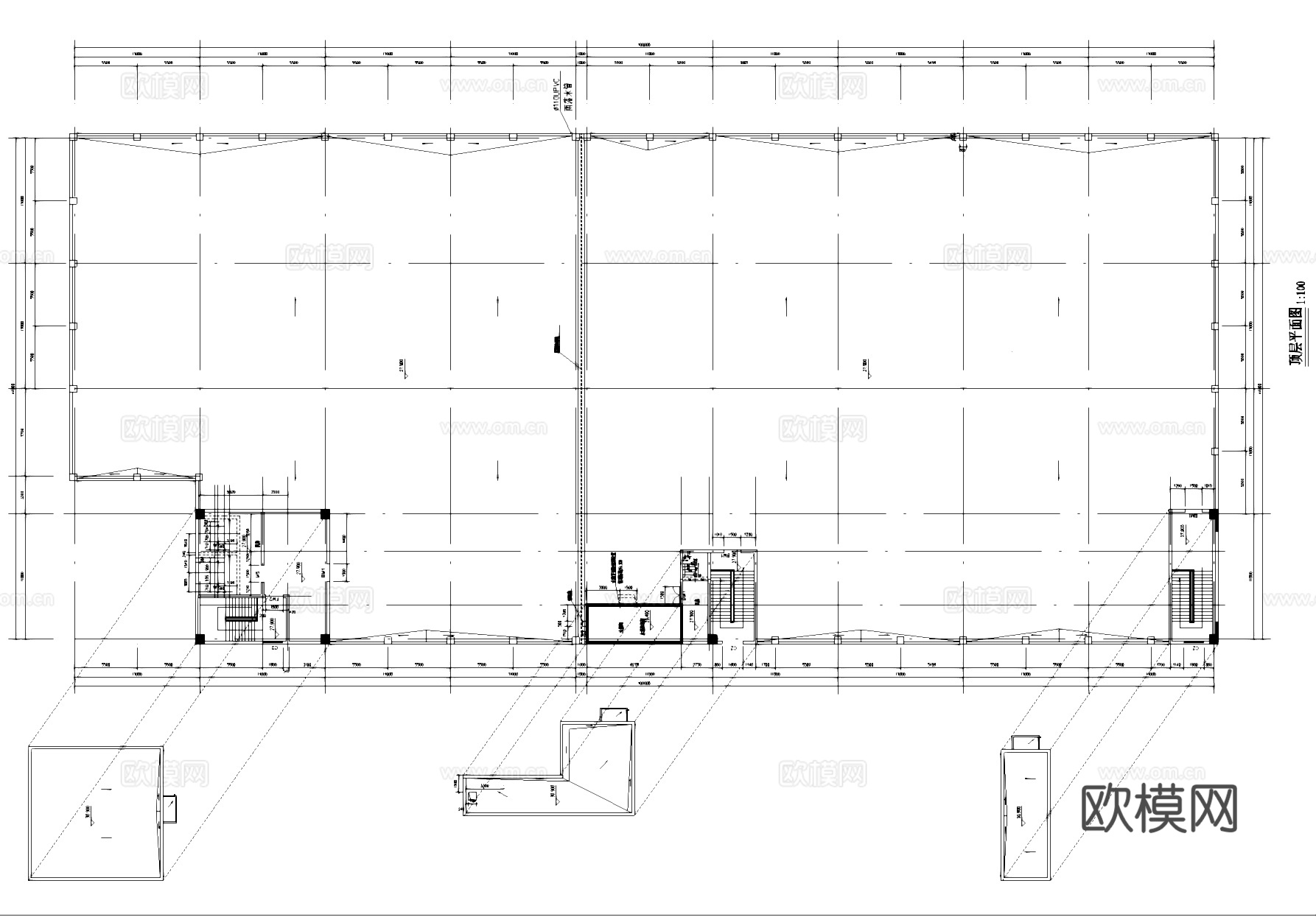 五层生产车间工业建筑平面图CAD施工图cad施工图
