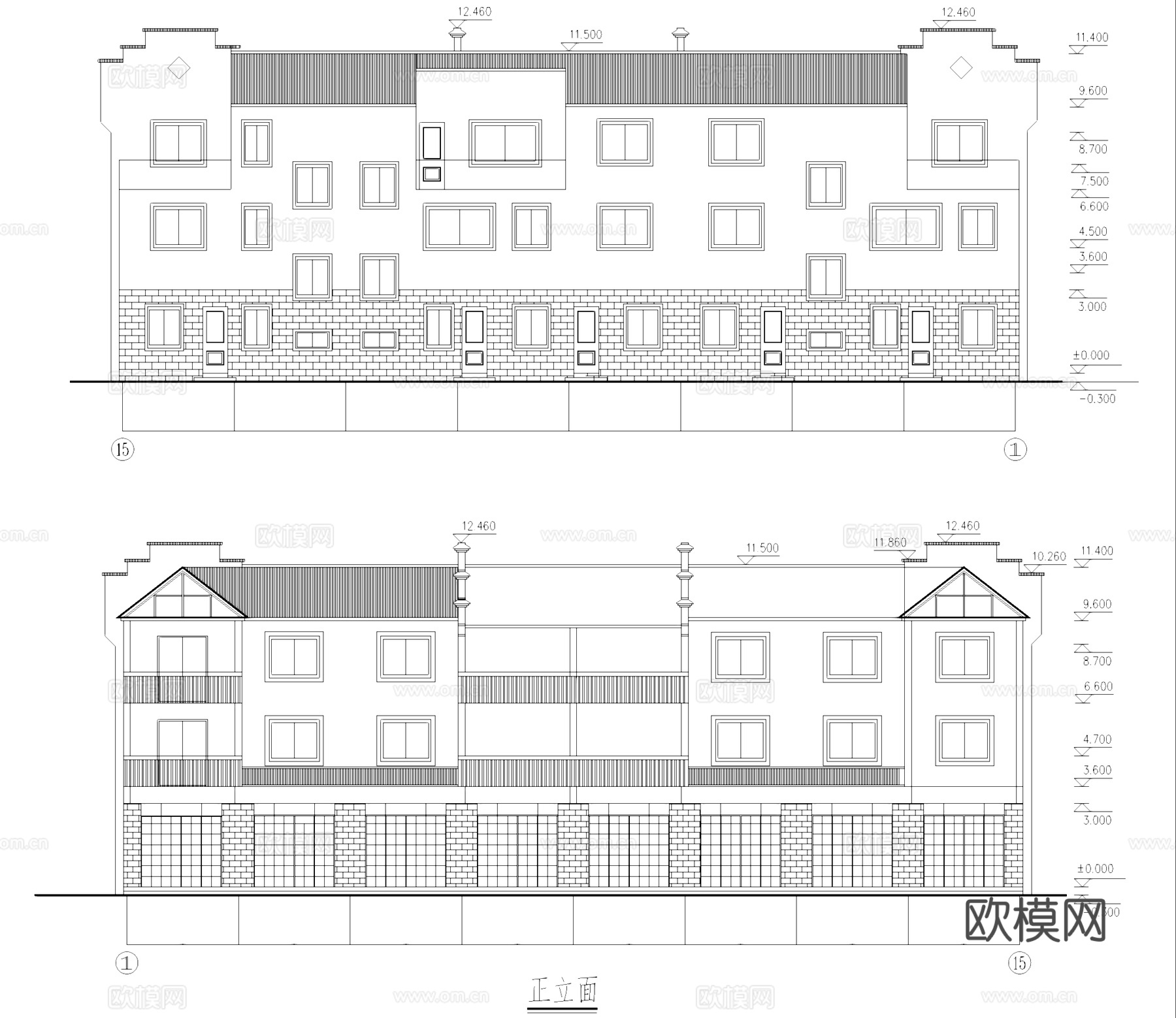 童家淤小区多层别墅建筑结构CAD施工图集cad施工图